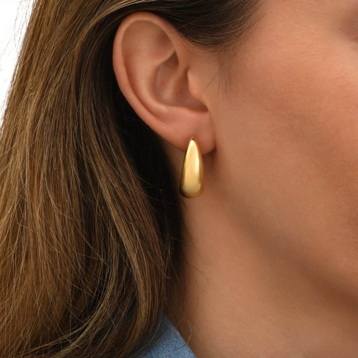 Earrings with pierced stems in gold-plated finish SATELLITE PARIS Golden