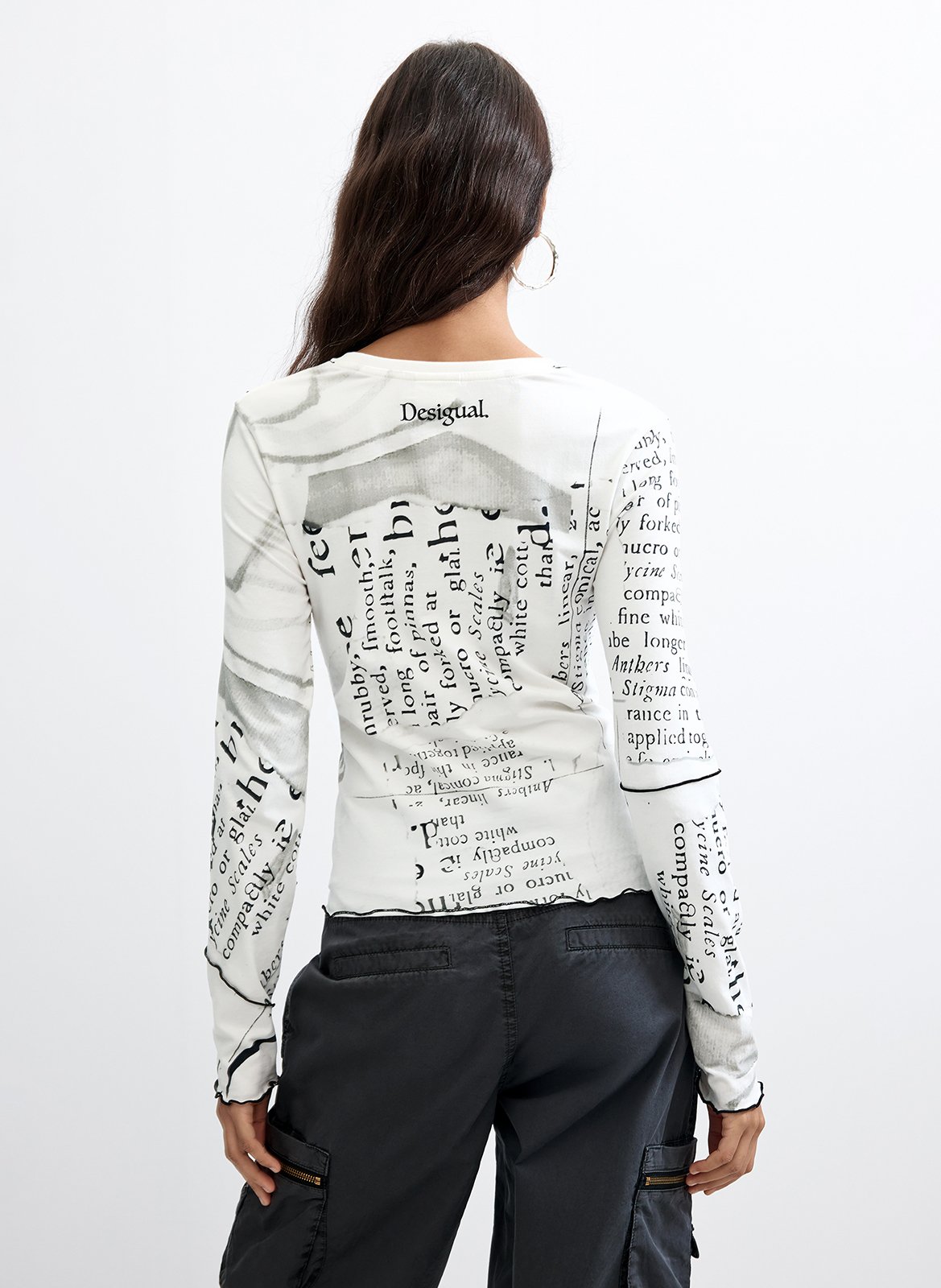 T-shirt met ronde hals - katoenblend DESIGUAL Wit