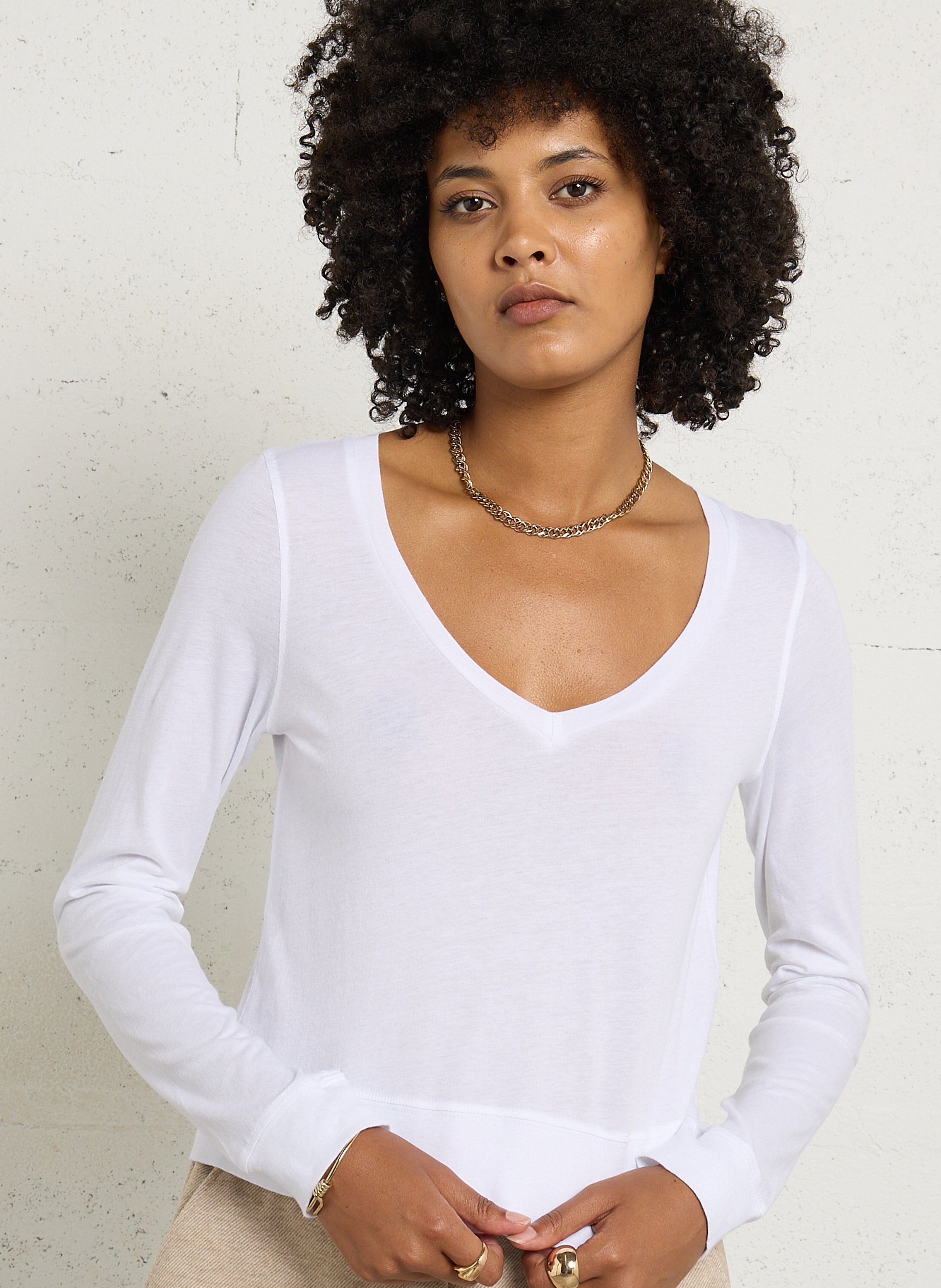 Langarmshirt aus Baumwolle AMERICAN VINTAGE Weiss