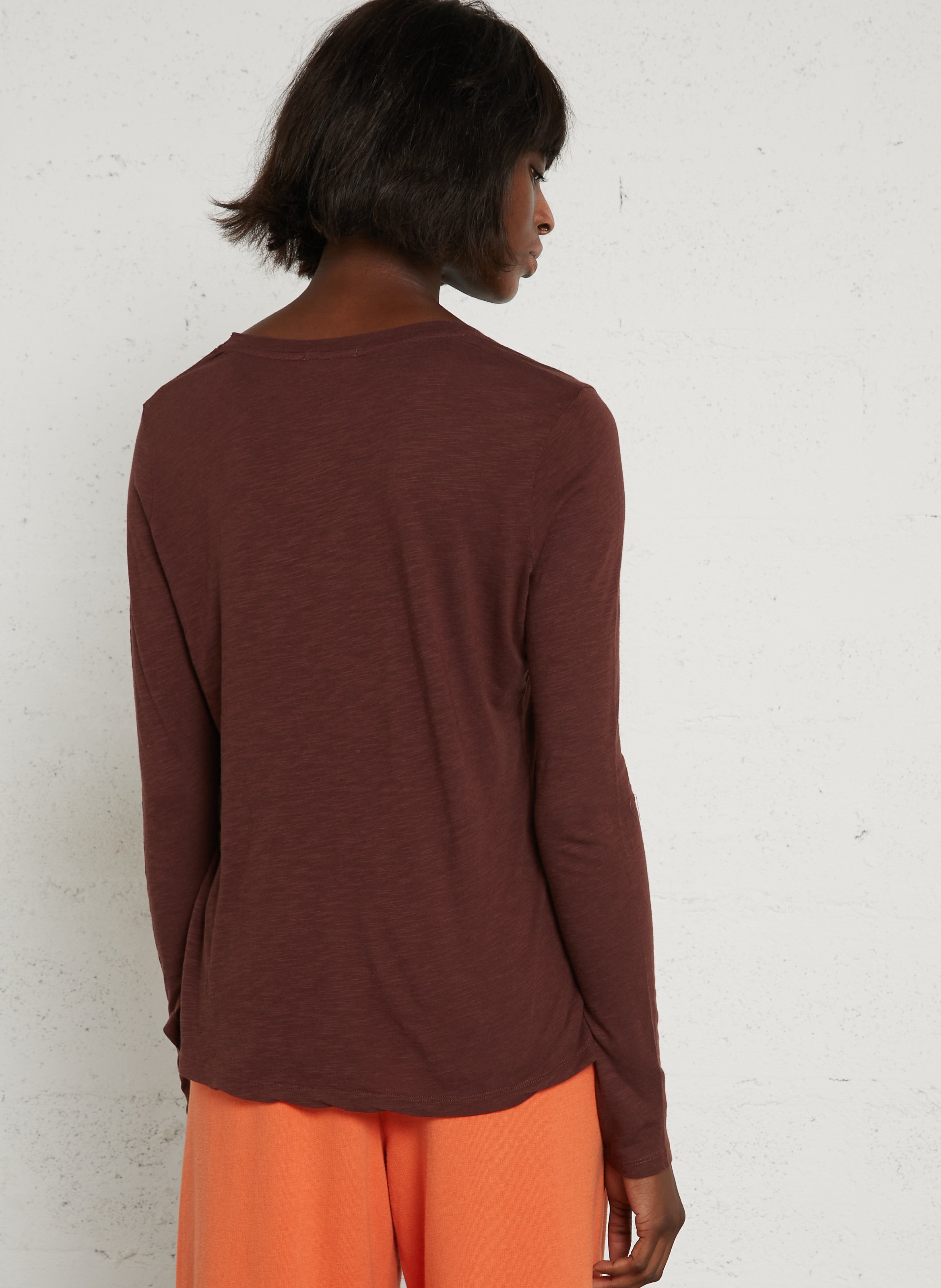 T-shirt van katoenmix met ronde hals AMERICAN VINTAGE Rood