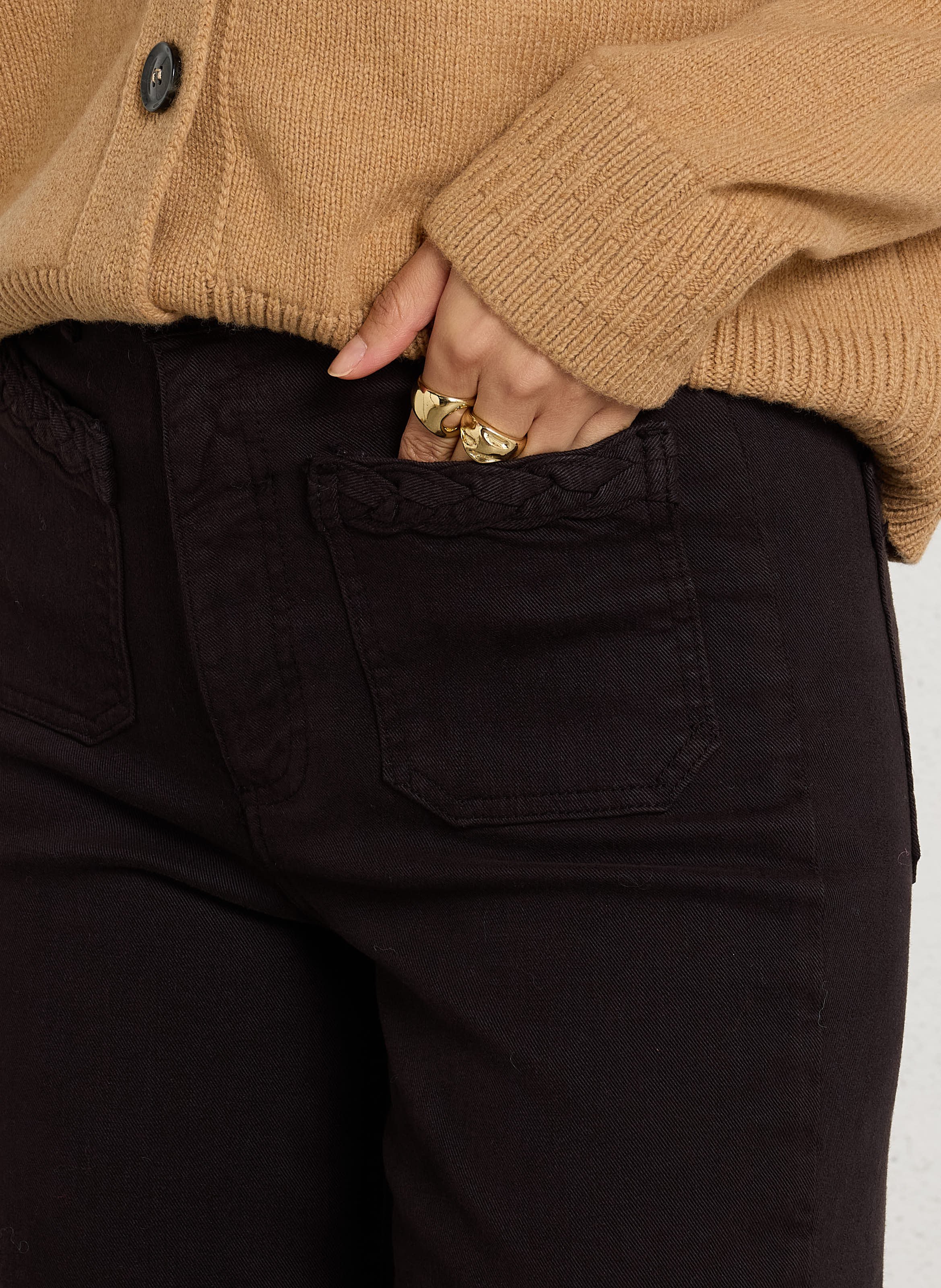 Wijde broek met hoge taille MAISON HOTEL Bruin