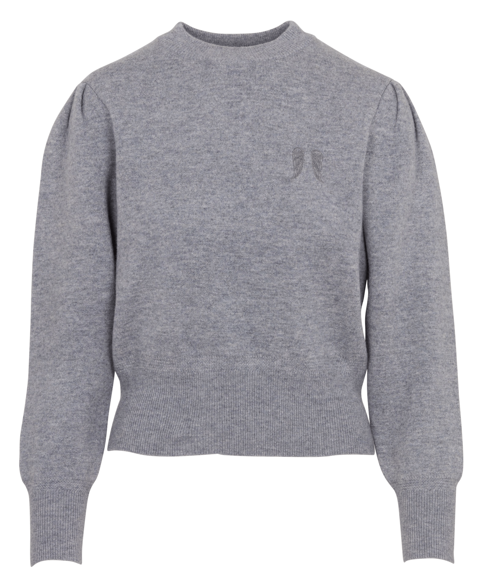Gerader Rundhalsausschnitt-Pullover aus bestickter Wolle. BERENICE
