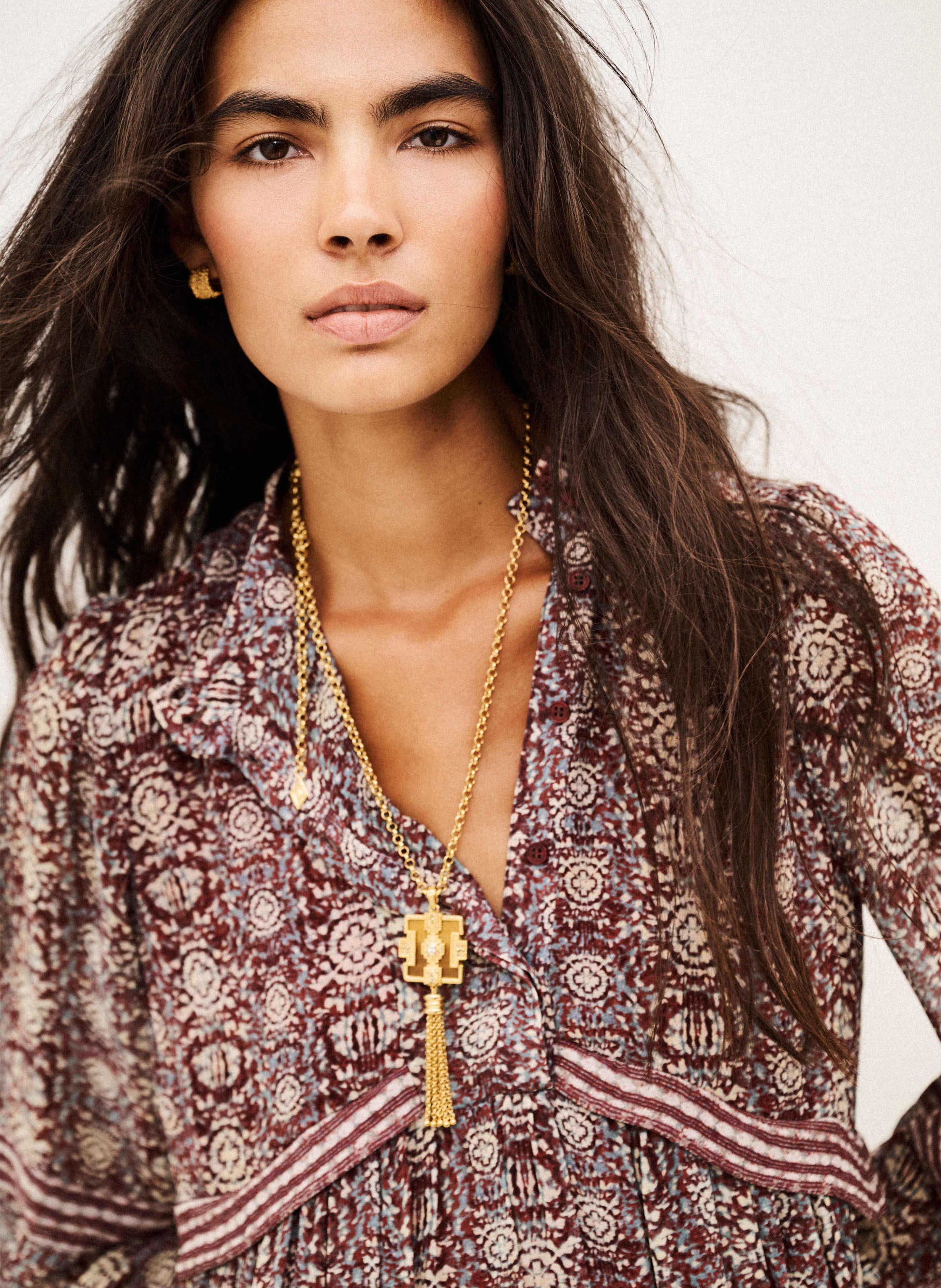 Robe courte ample imprimée BA&SH Prune