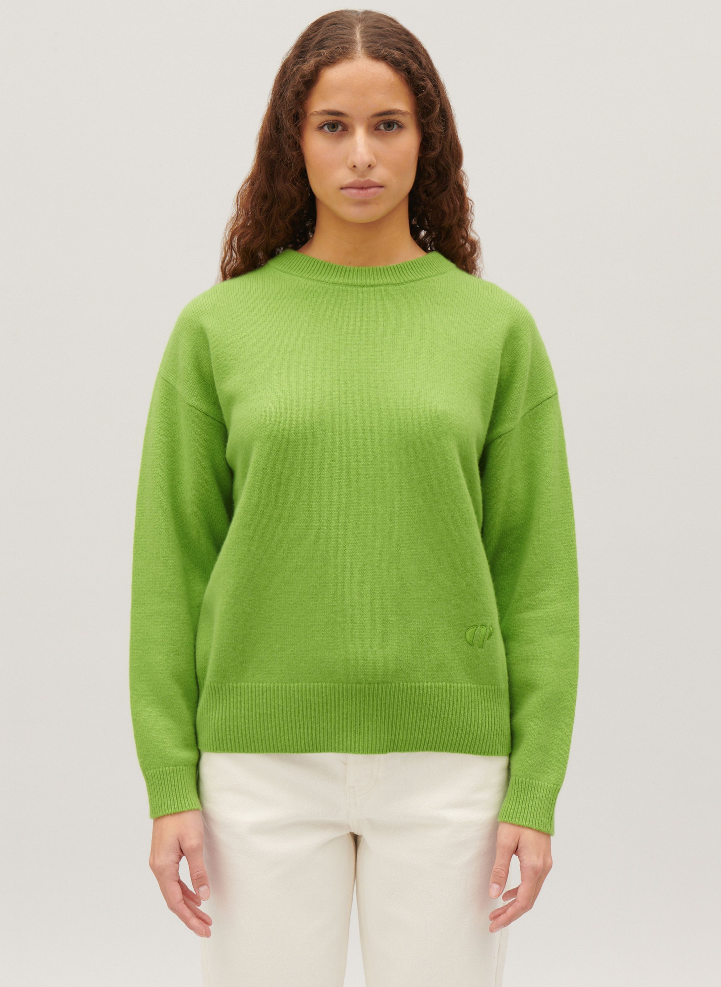 Straight Round neck Cashmere Sweater Matcha Claudie Pierlot