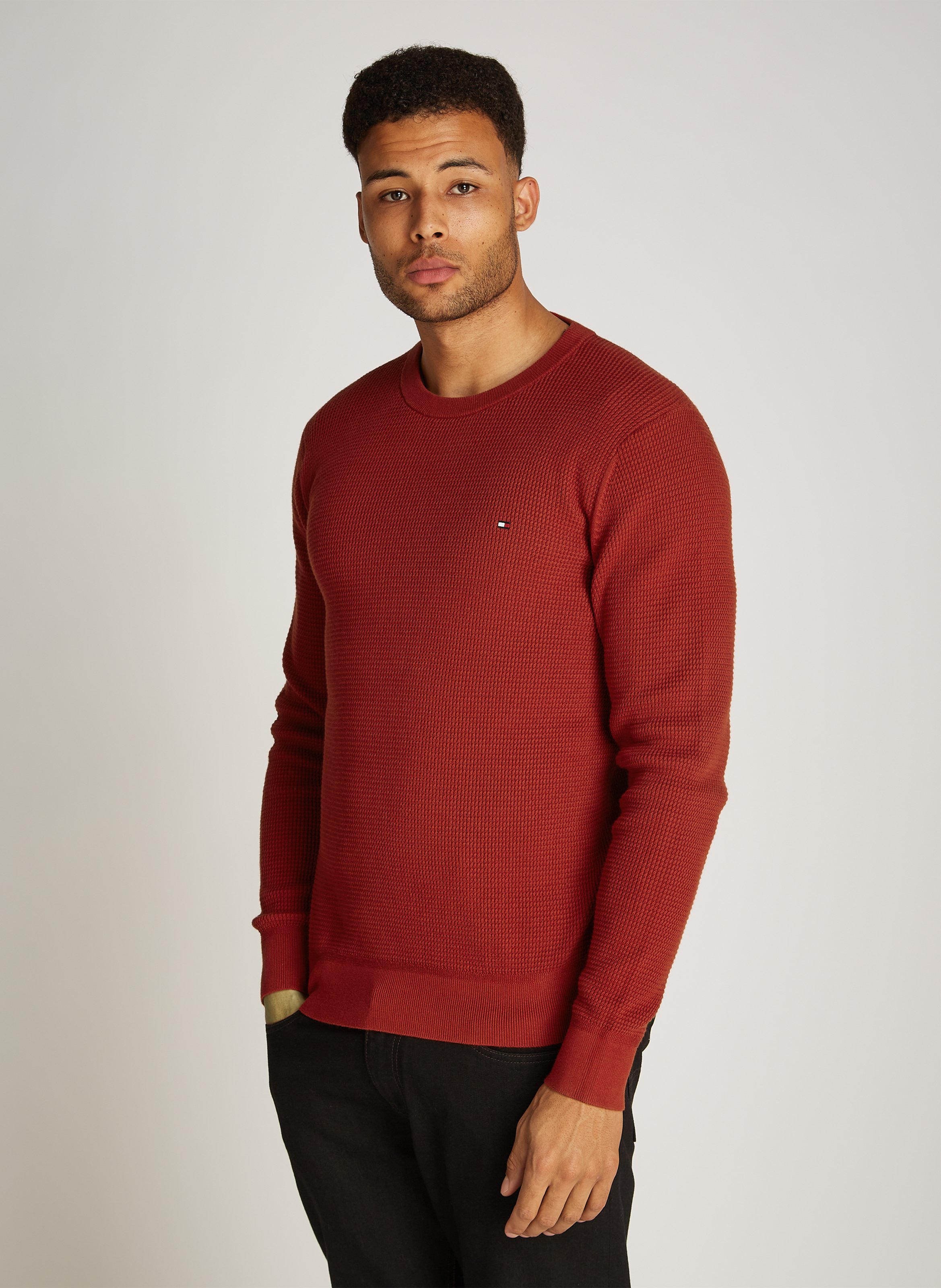 Pull col rond tommy hilfiger homme sale