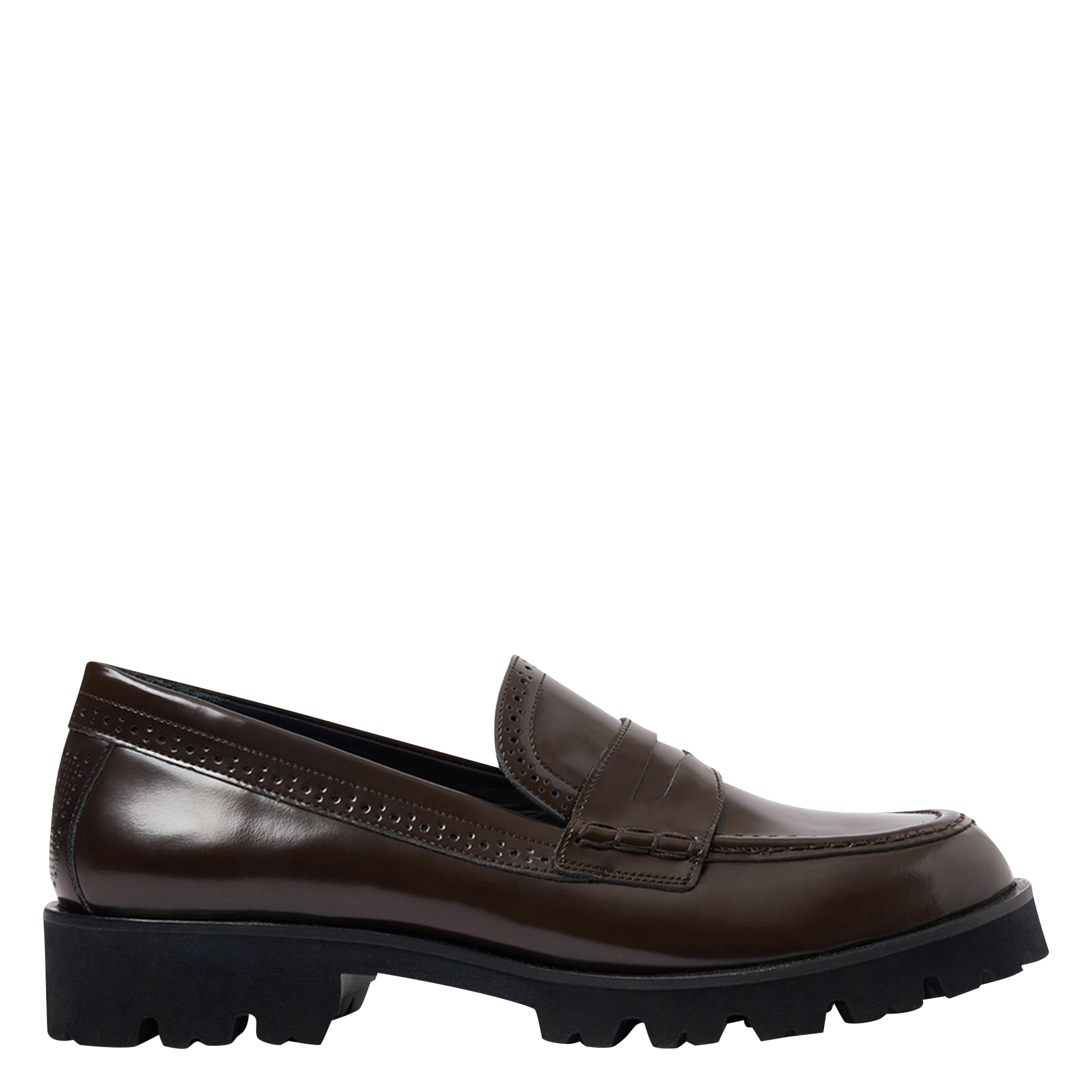 Moccasins with serrated sole in glazed leather JACK Bordeaux