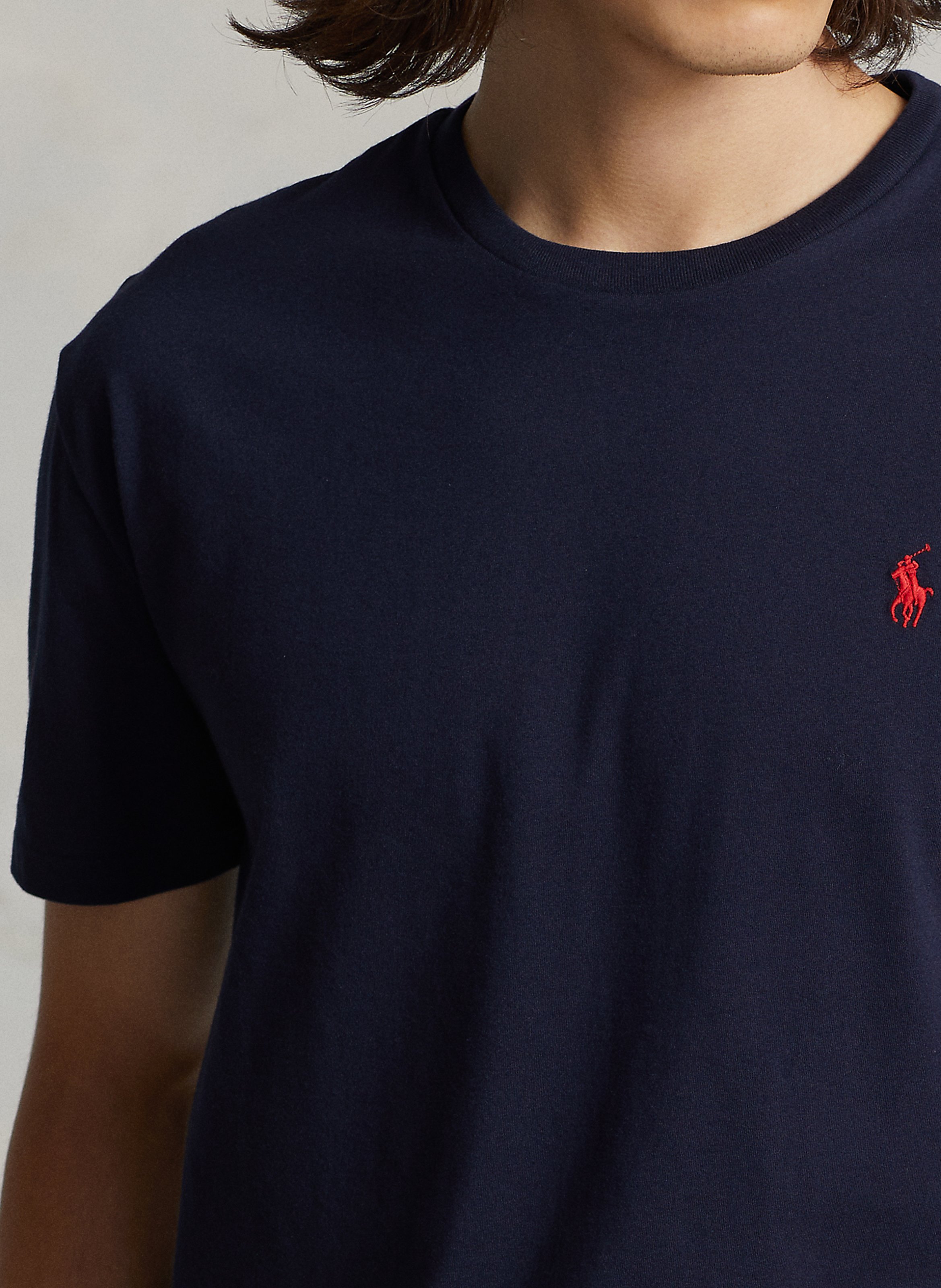 Tee-shirt col rond slim-fit en coton POLO RALPH LAUREN Bleu