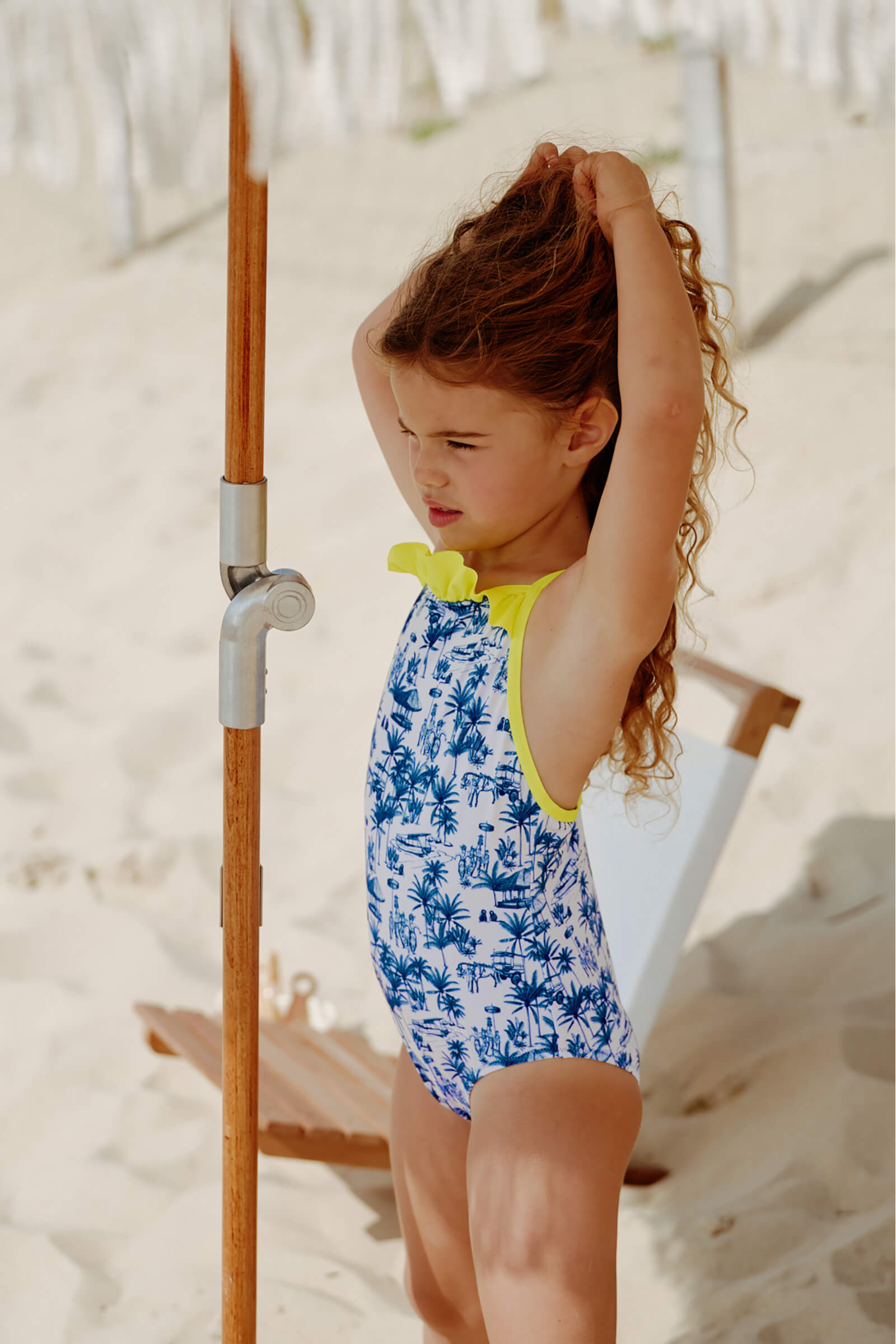 One-piece swimsuit - Balinese canvas GILI'S Blue