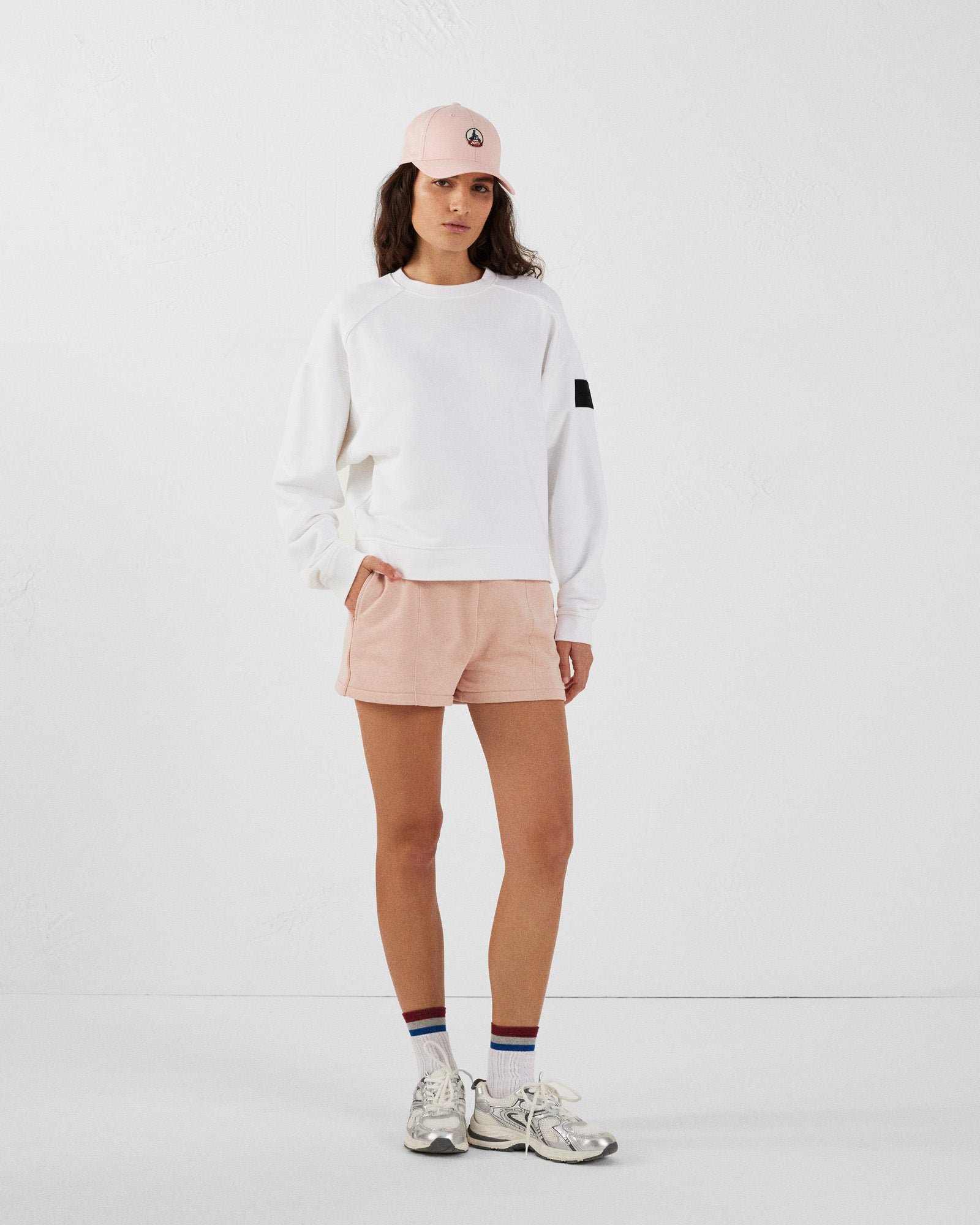 Bicolor round neck Pinako sweatshirt JOTT White