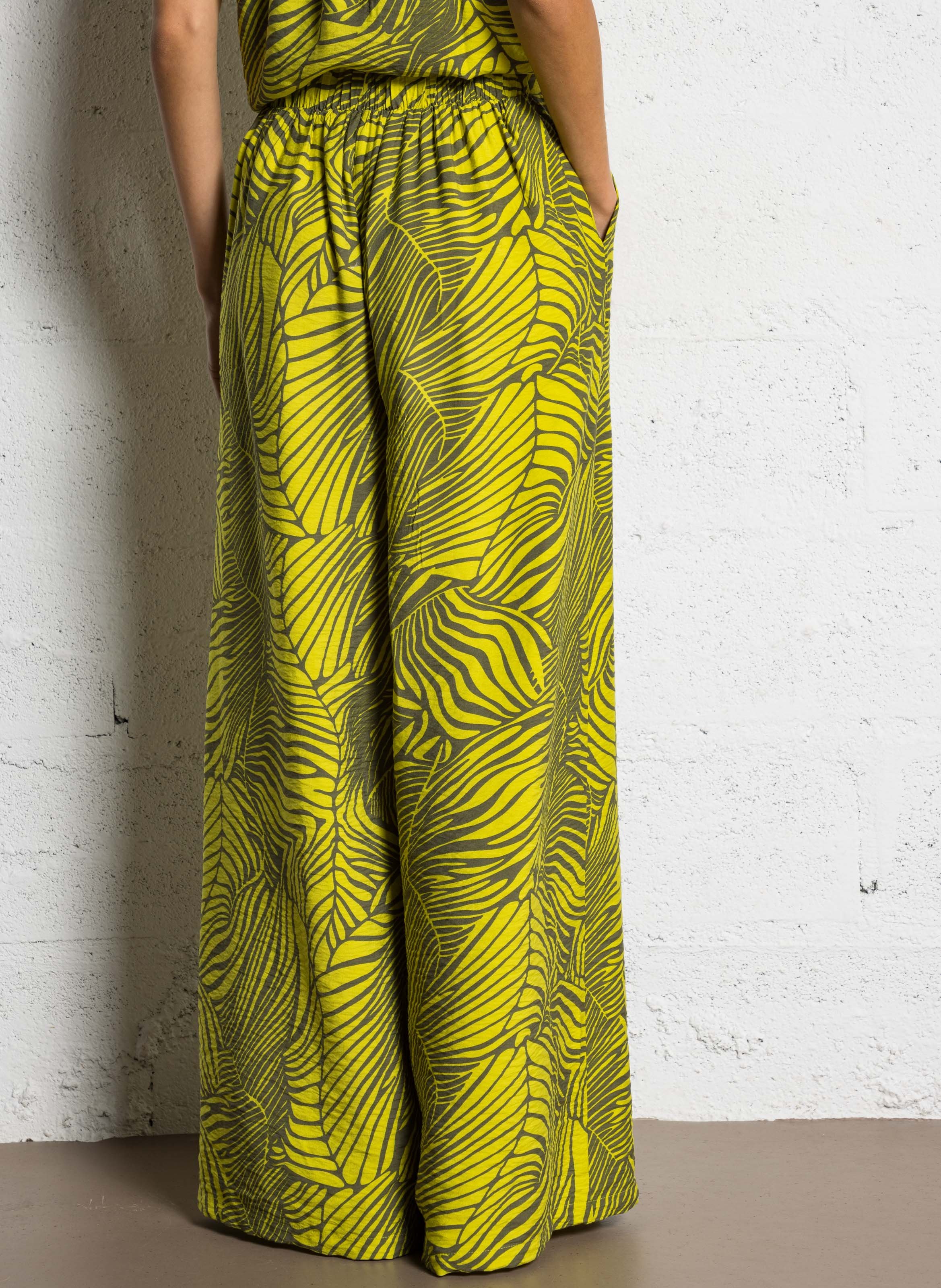 Pantalon large imprimé VILA Vert