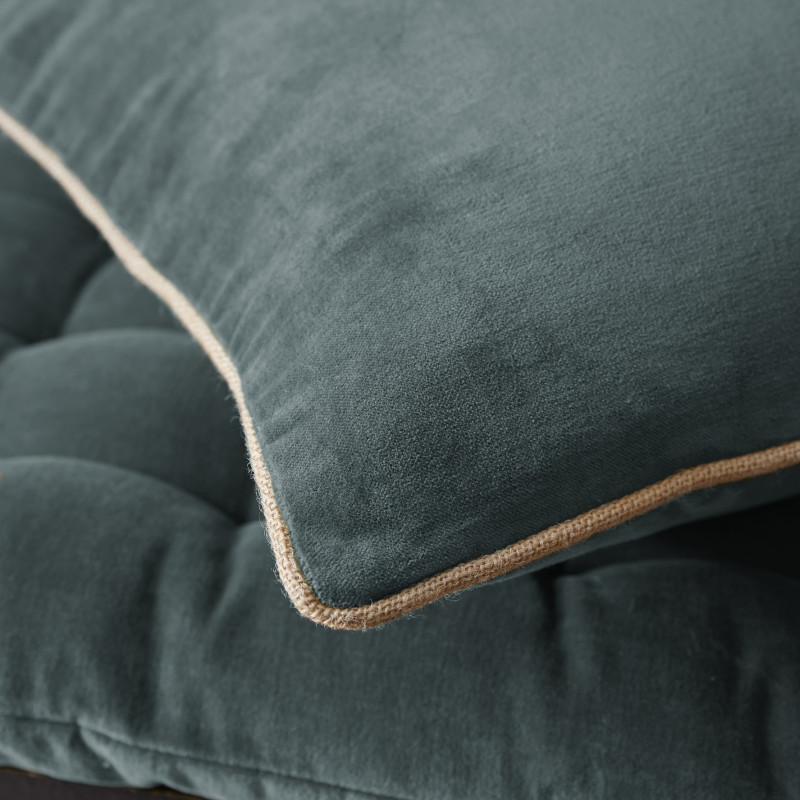 Coussin déco déhoussable 100% coton L'EFFET PAPILLON Gris