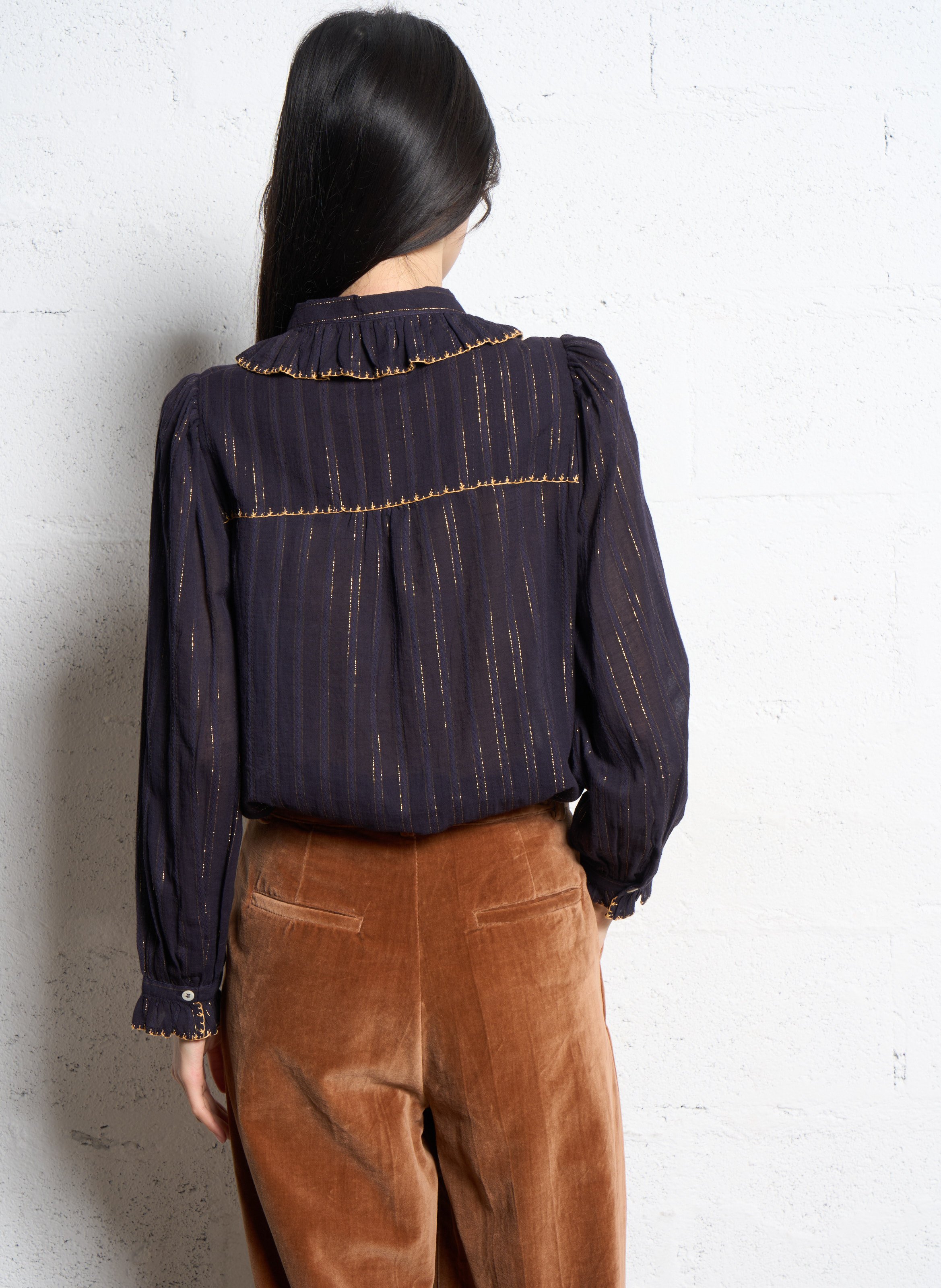 Baumwoll-Bluse EMILE ET IDA Blau