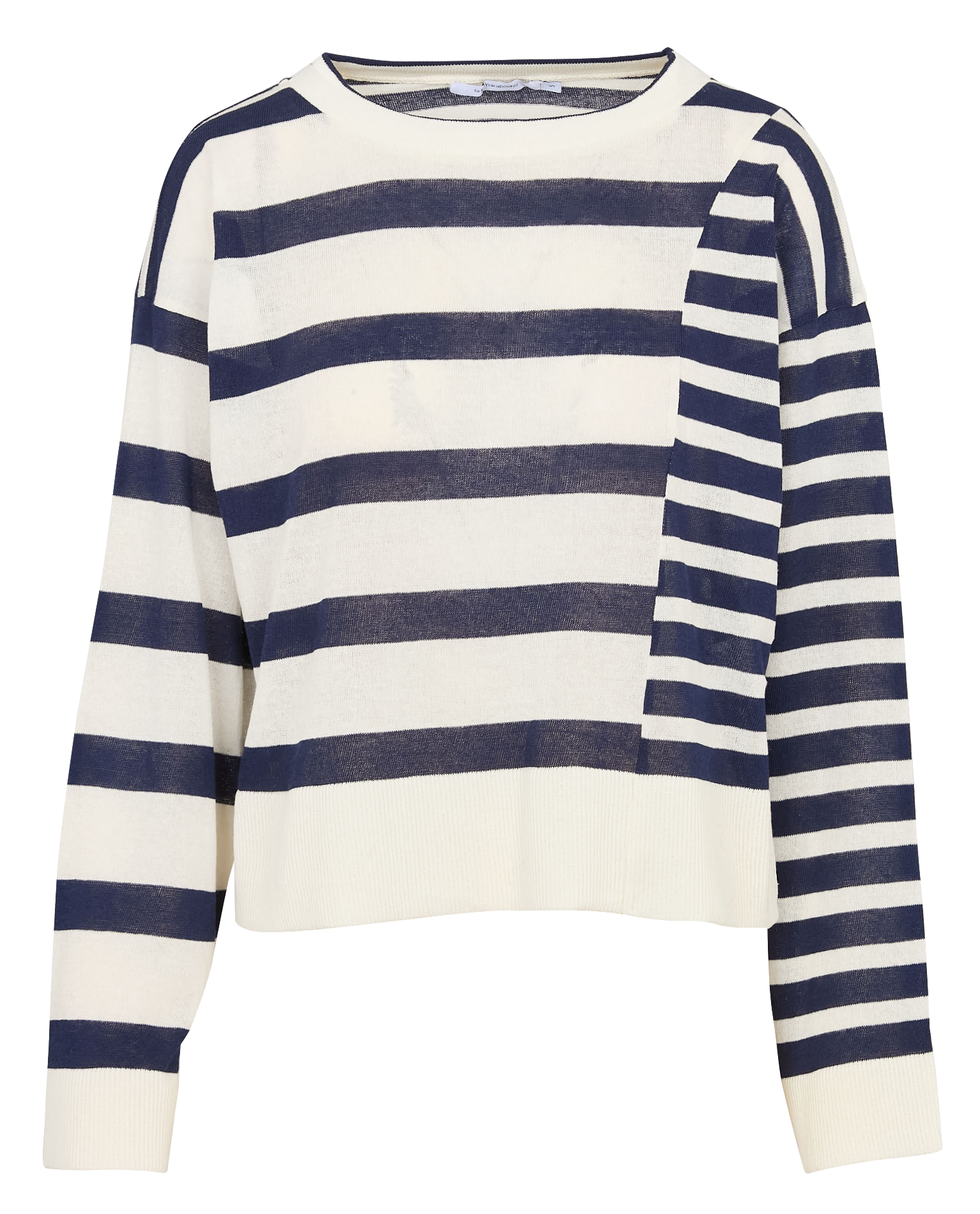 Round-neck striped cotton-blend sweater LA FEE MARABOUTEE Blue