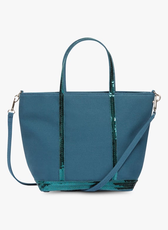 Mini cotton tote bag with sequins Green Vanessa bruno Women