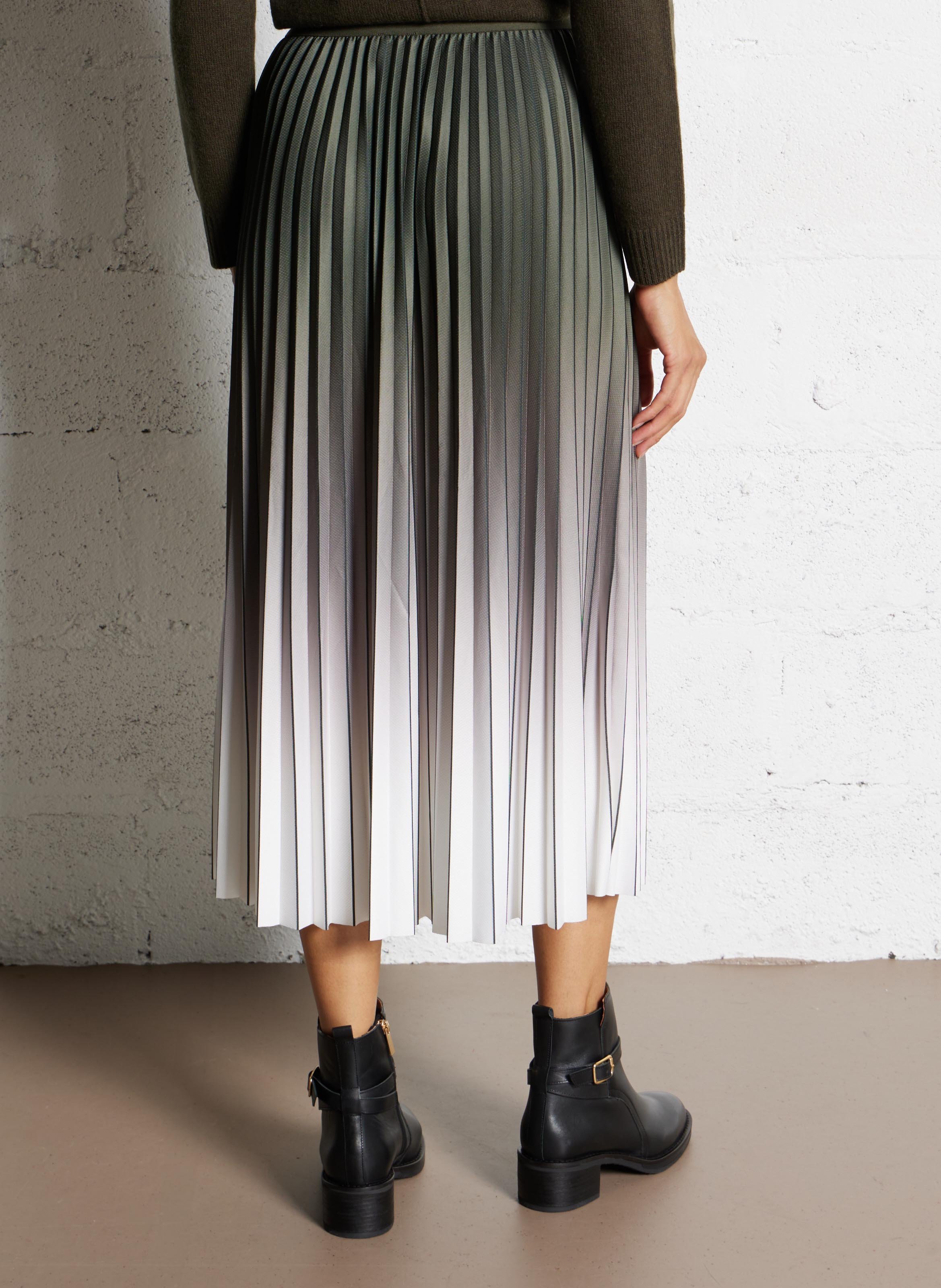 Jupe midi plissée MAISON 123 Kaki