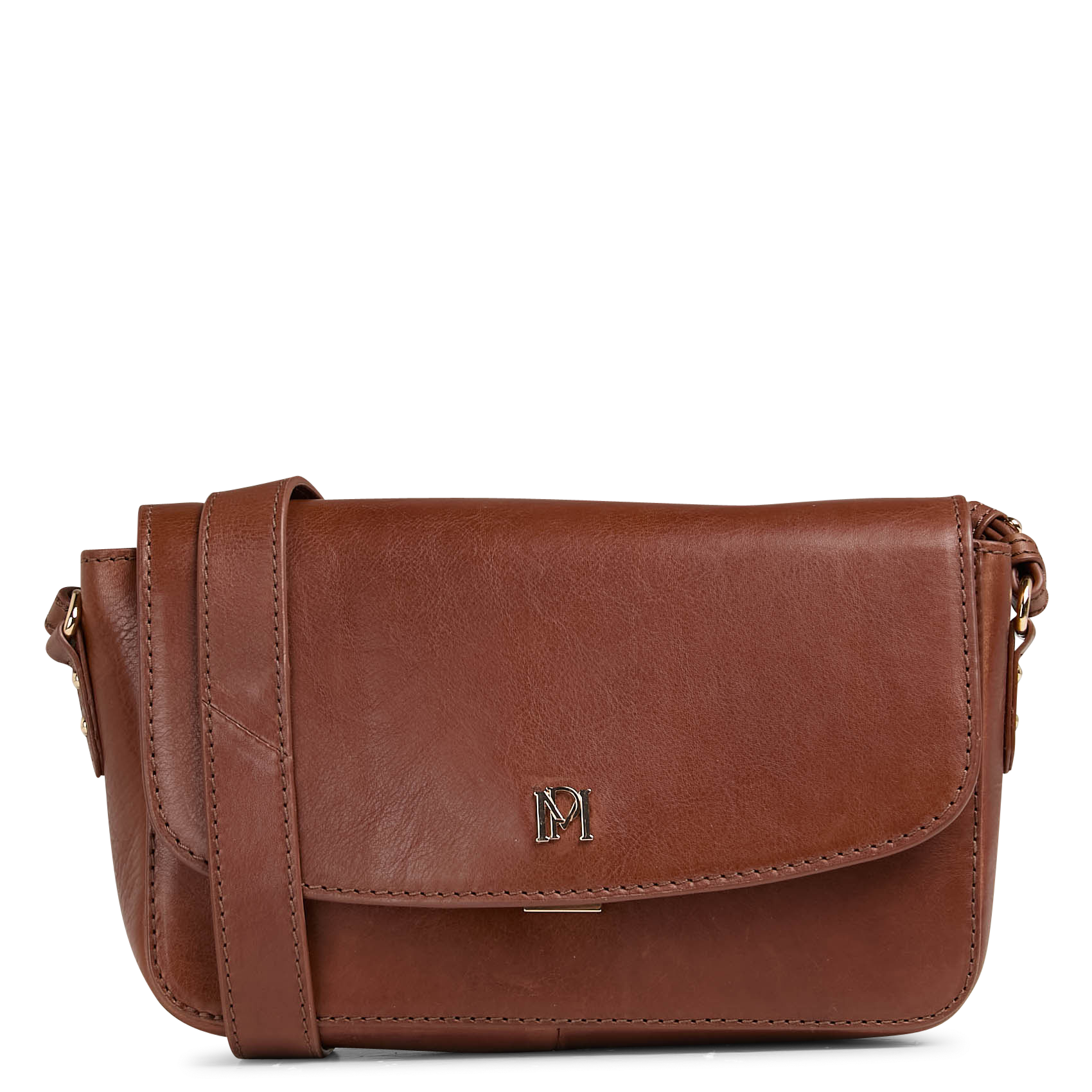 Plain leather shoulder bag PETITE MENDIGOTE Brown