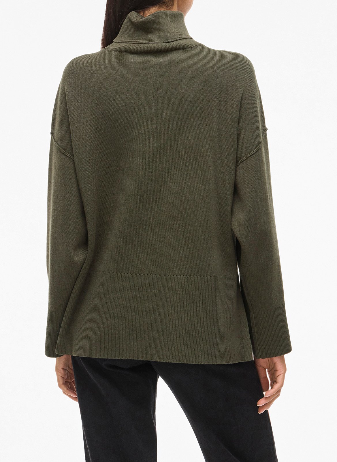 Pull col roulé ample uni VILA Vert