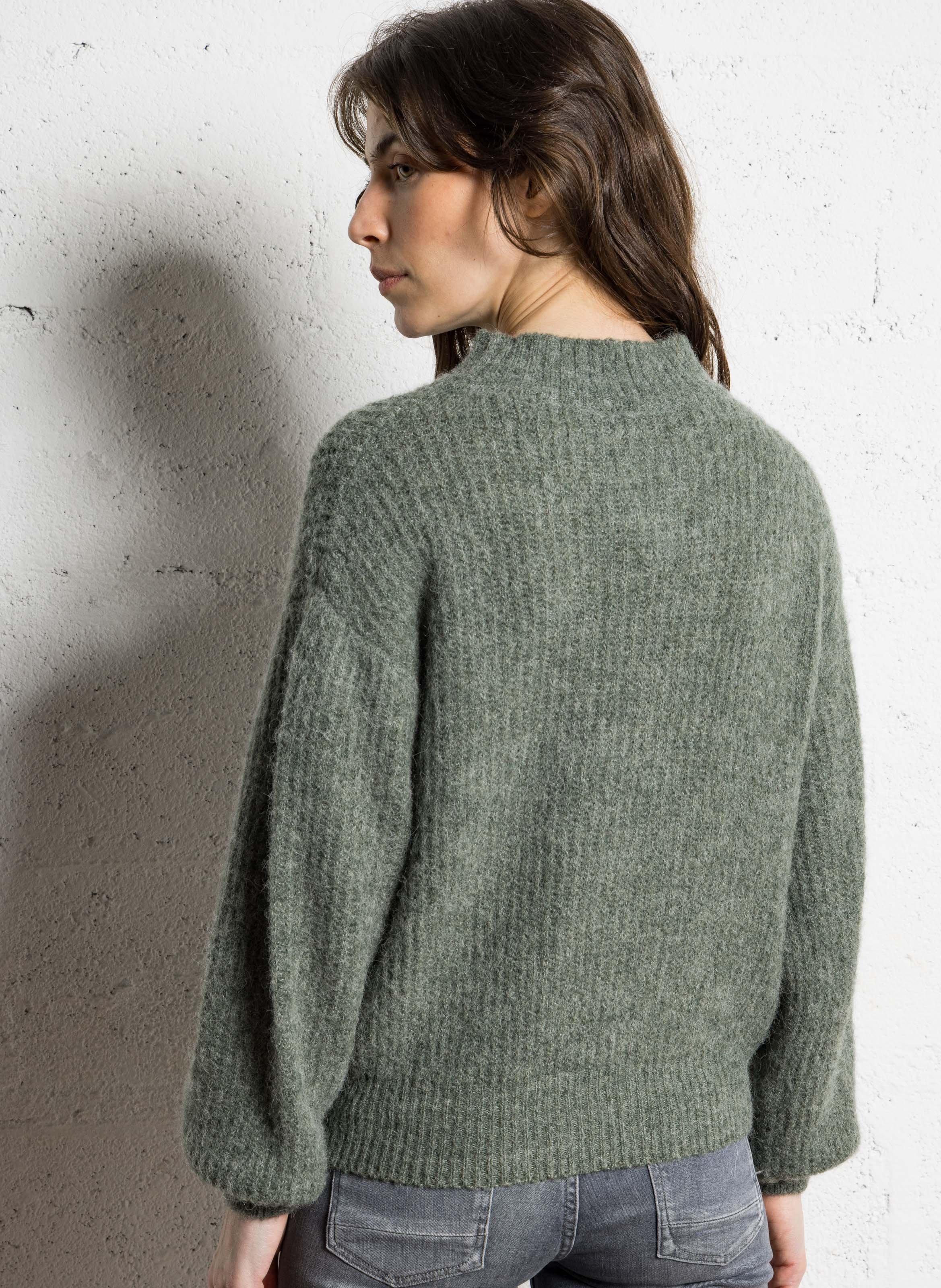 Straight-cut high-neck sweater AMERICAN VINTAGE Green