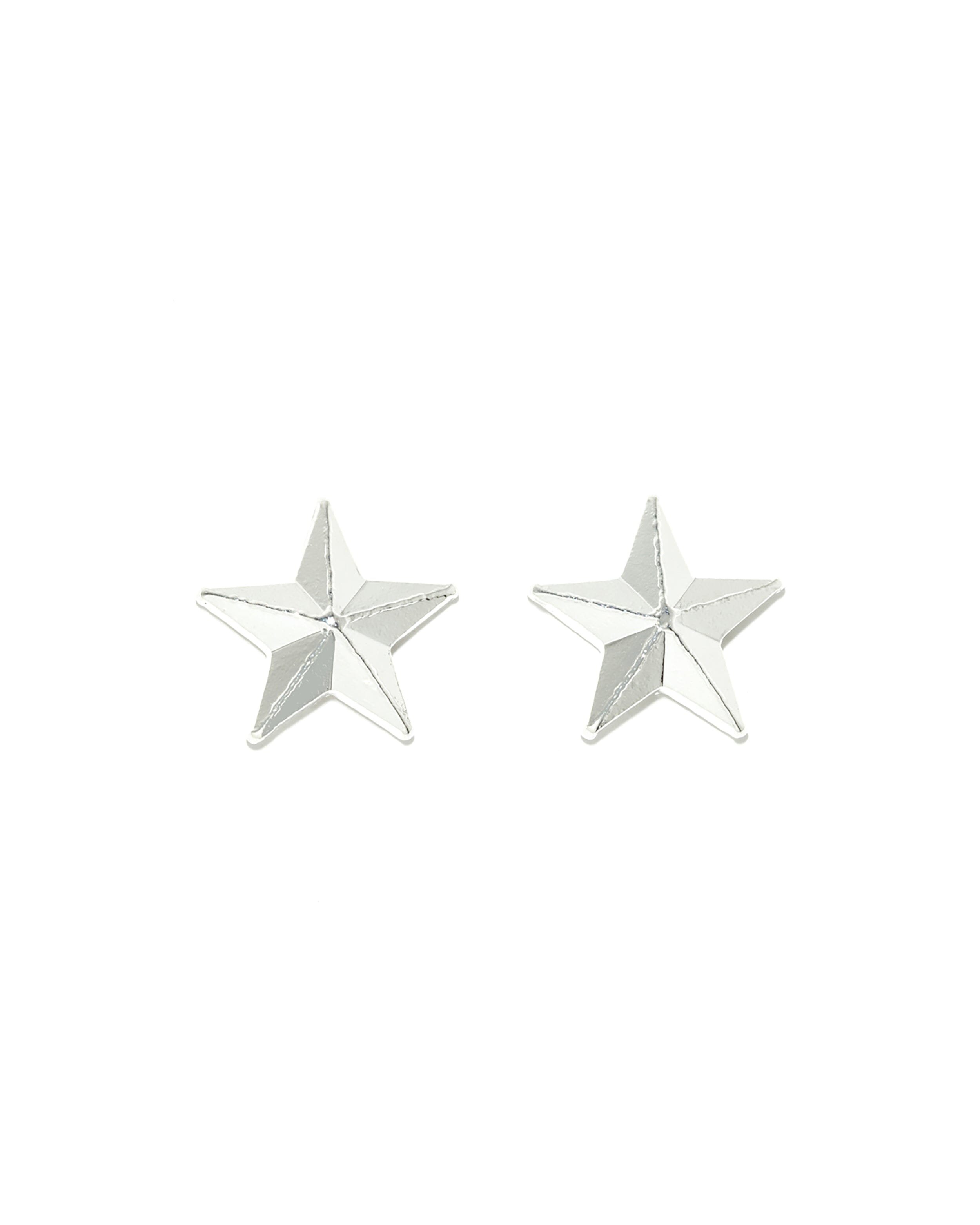 Small star stud earrings silver plated MONSIEUR SIMONE Silver