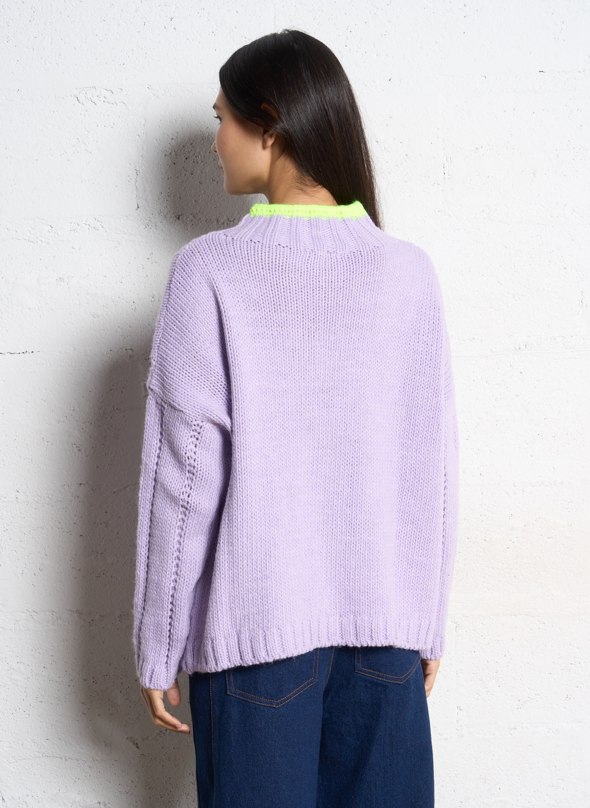 Pull oversize col montant  DR BLOOM Violet