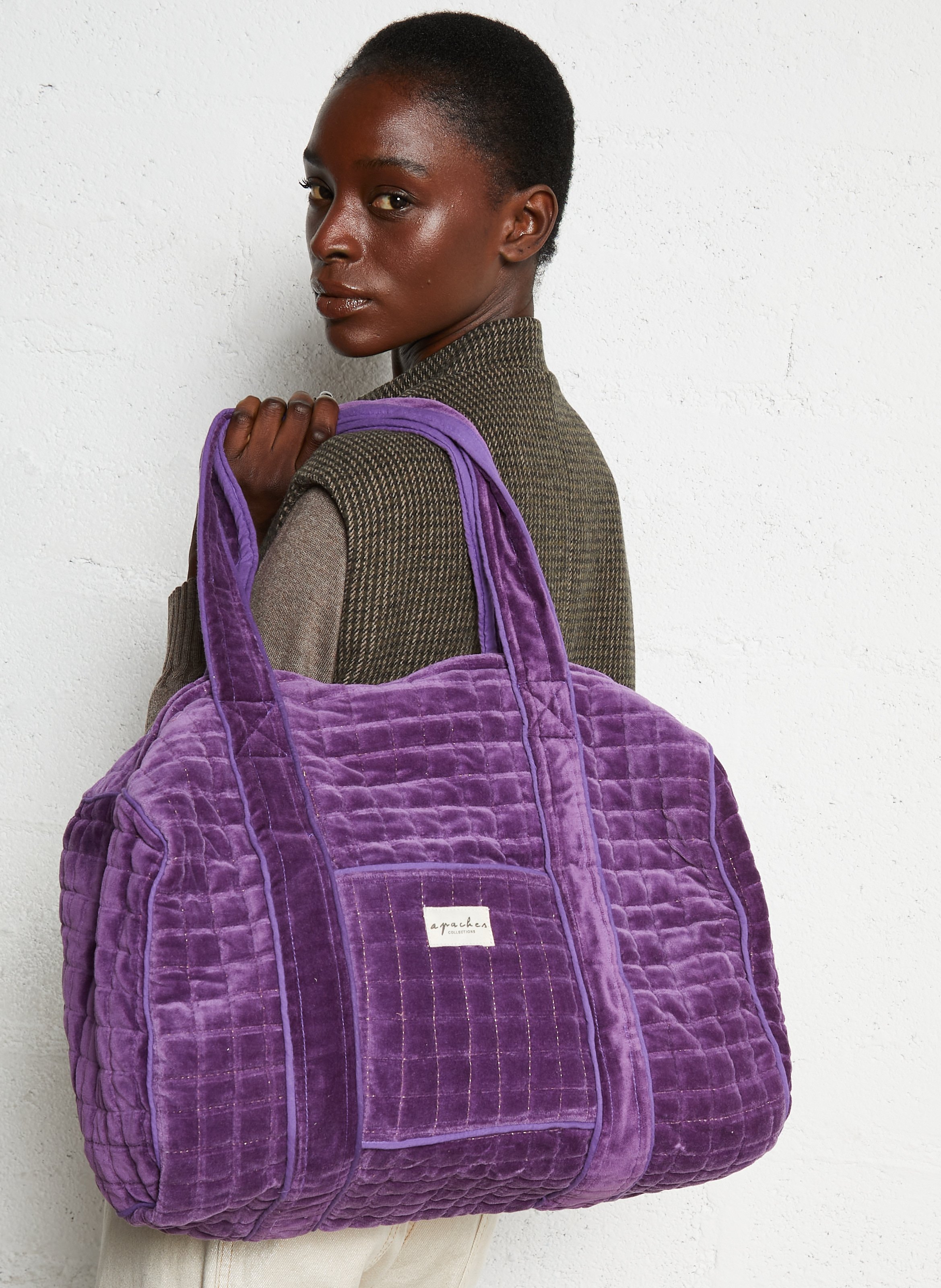 Cotton weekend bag APACHES COLLECTIONS Purple