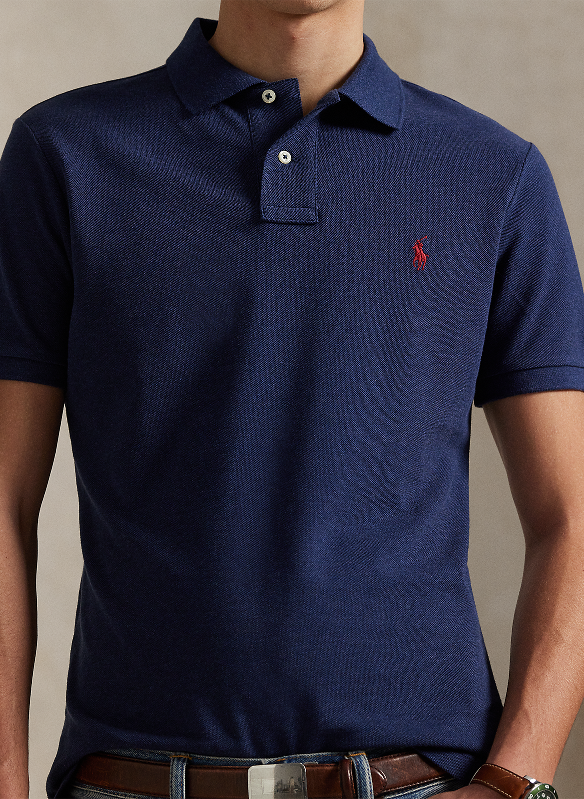 Polo slim-fiit en coton POLO RALPH LAUREN Bleu
