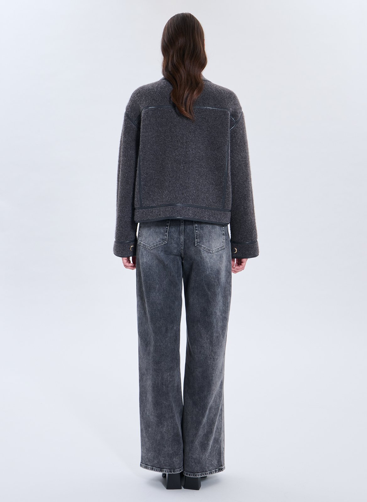 Vest met klassieke kraag - wolblend ZAPA Grijs