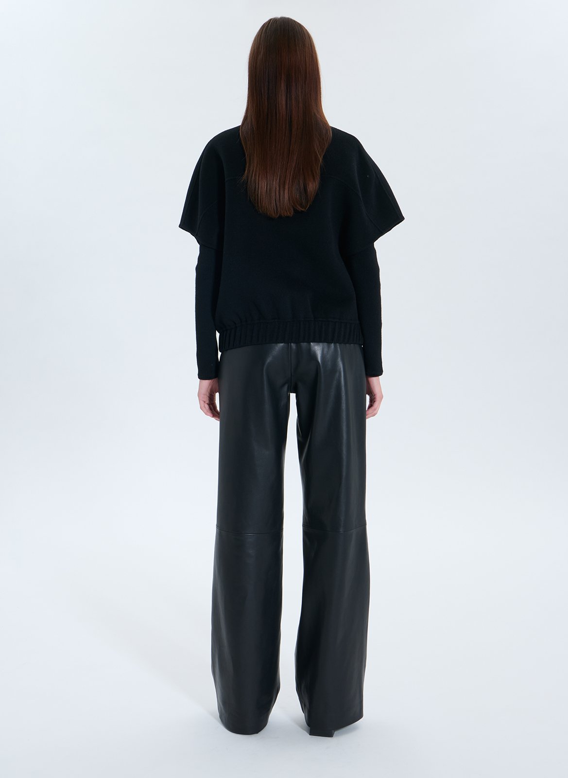 Oversized high-neck wool blend jacket ZAPA Black