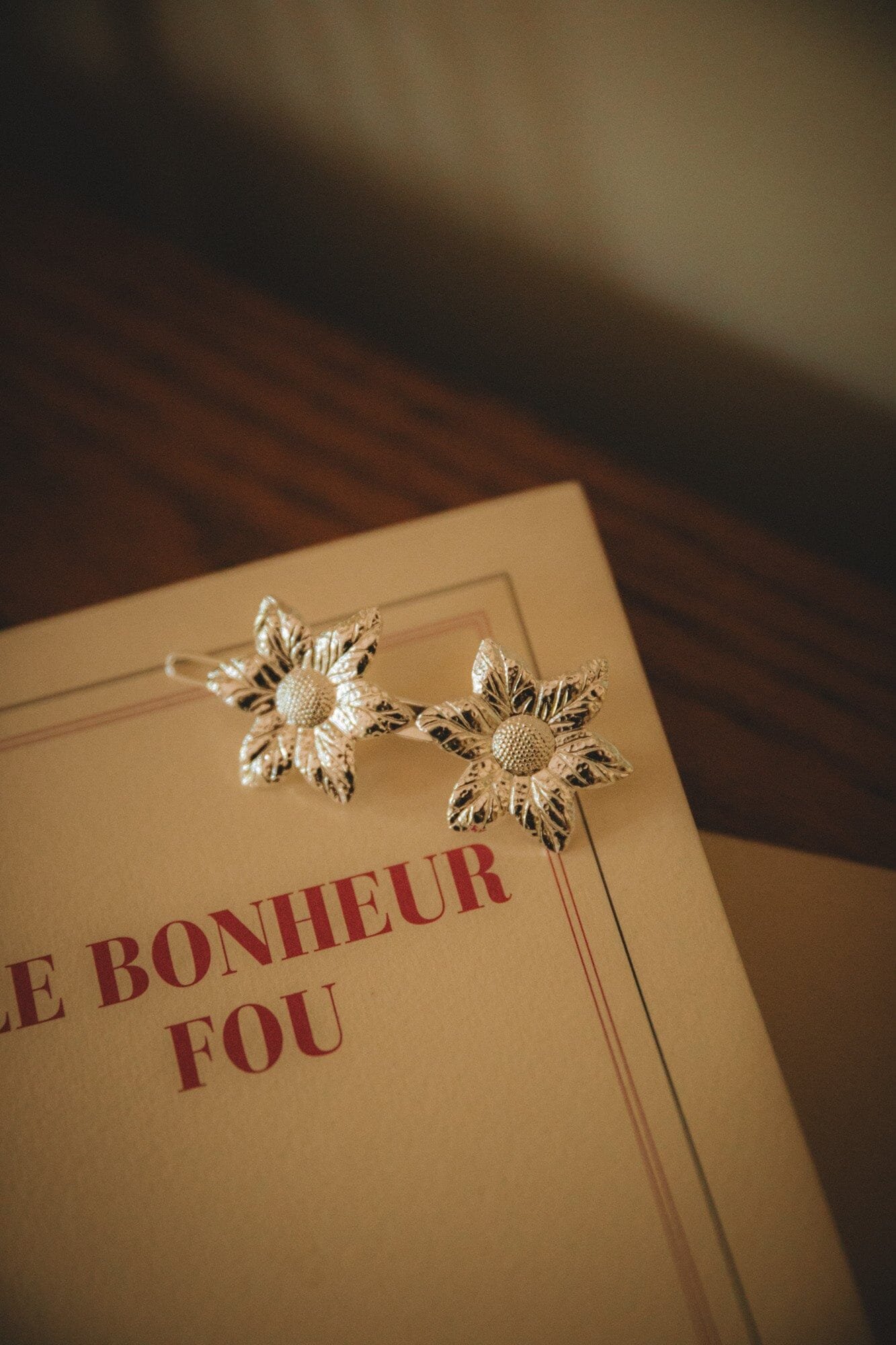 HESPÉRIS - fine gold-plated flower hair slide Silver