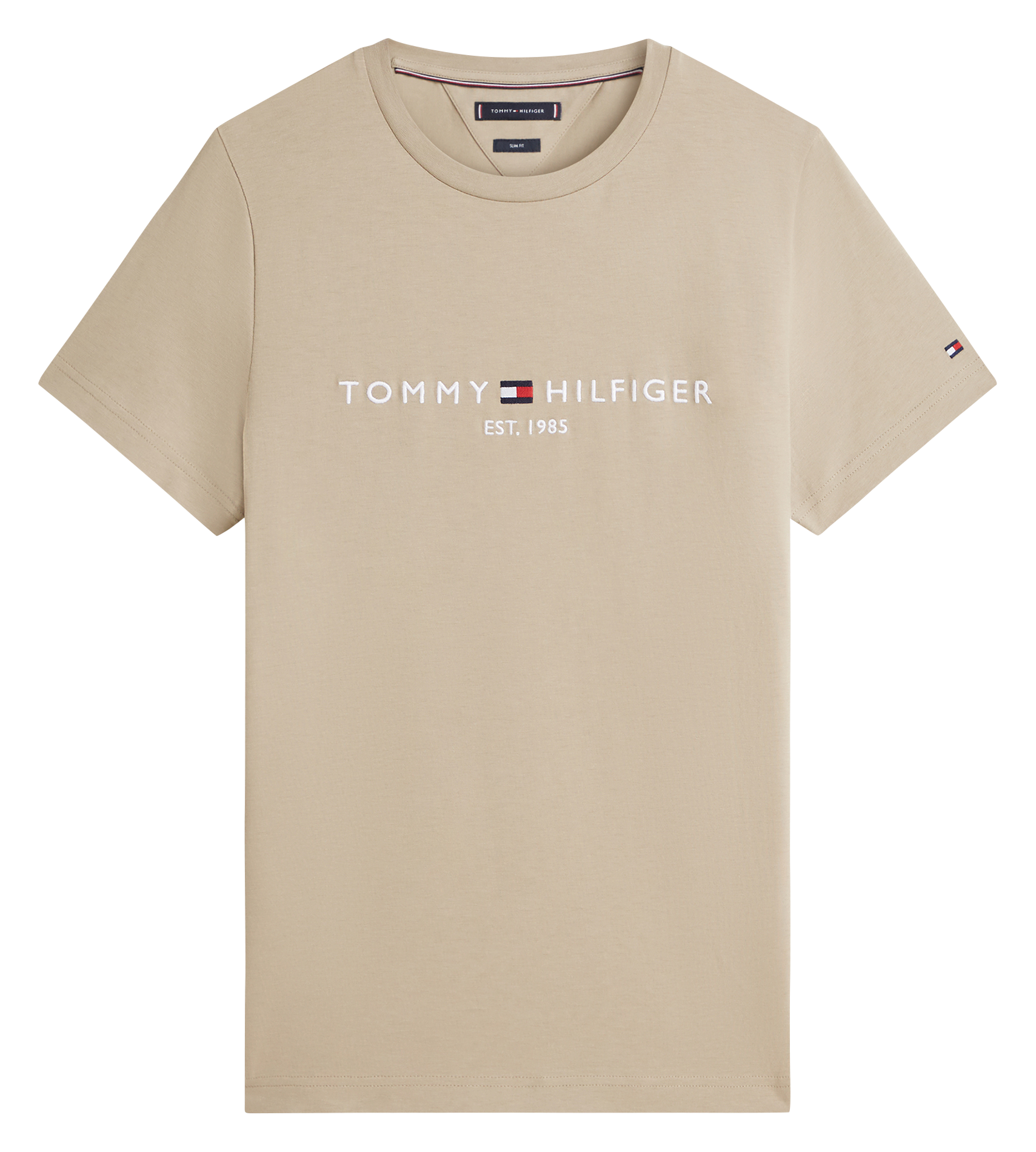 Tee-shirt col rond droit en coton organique Vert