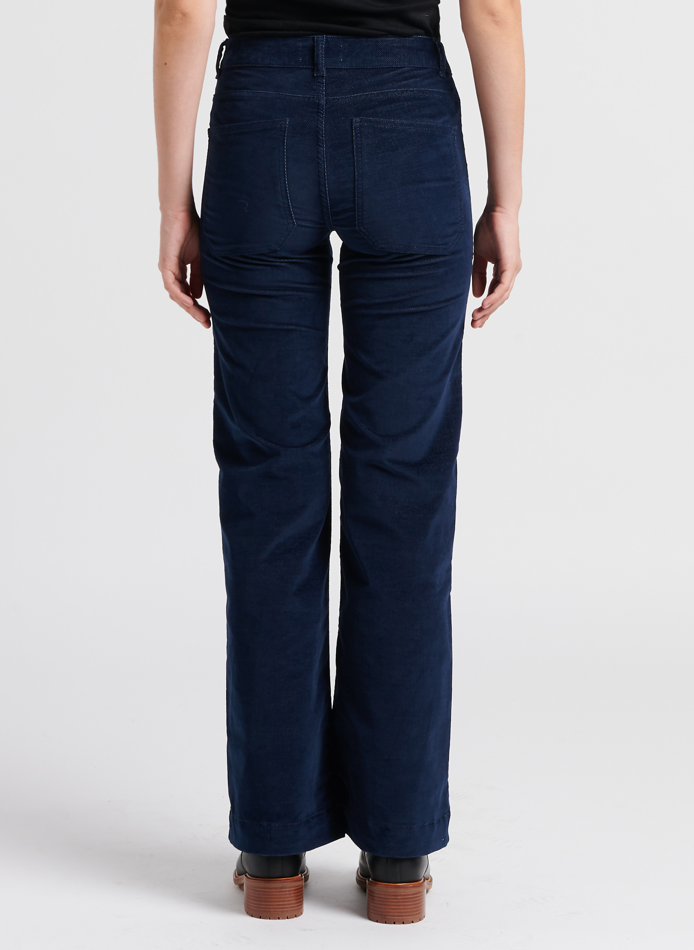 Flared cotton-blend pants ACQUAVERDE Blue