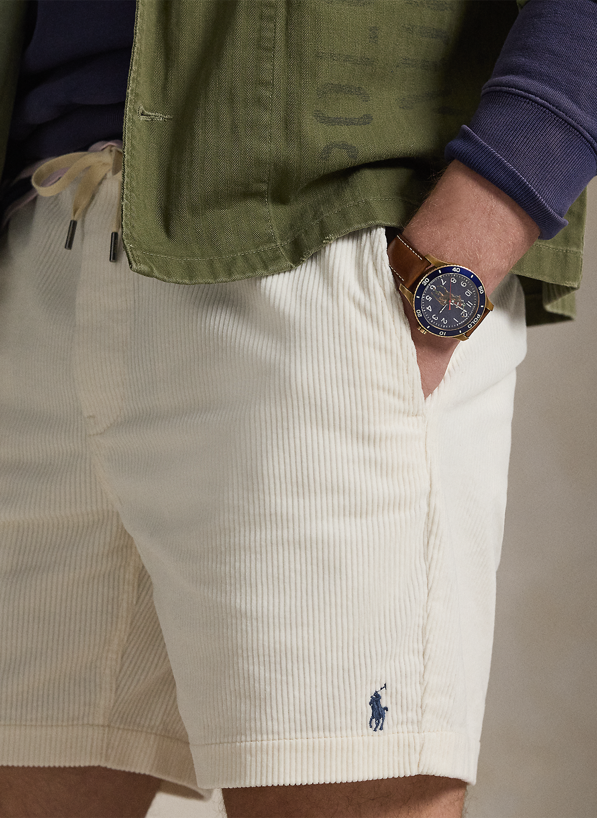 Korte geribbelde katoenen rok POLO RALPH LAUREN Wit