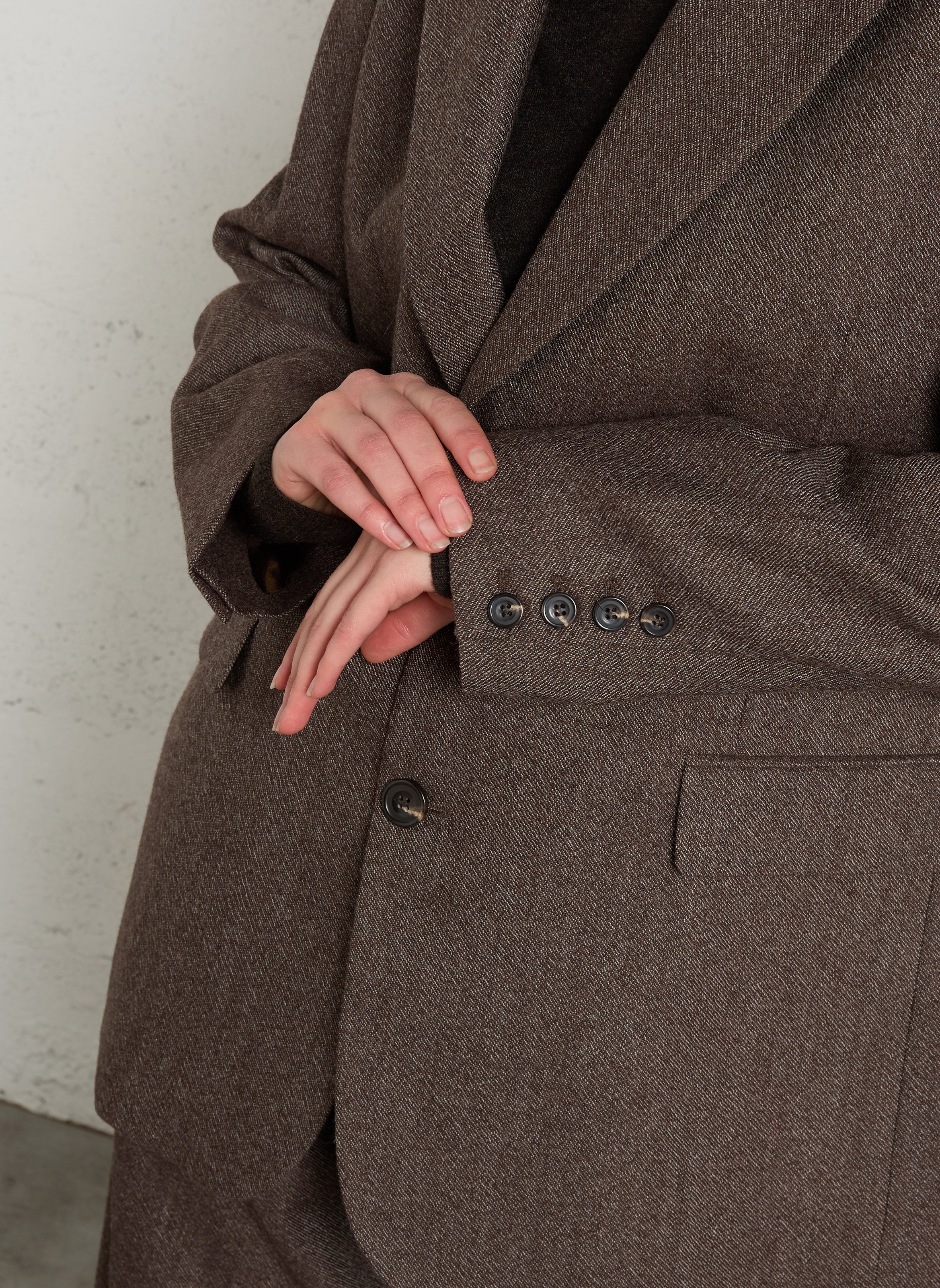 Gerade geschnittener Wolltwill-Blazer SOEUR Braun