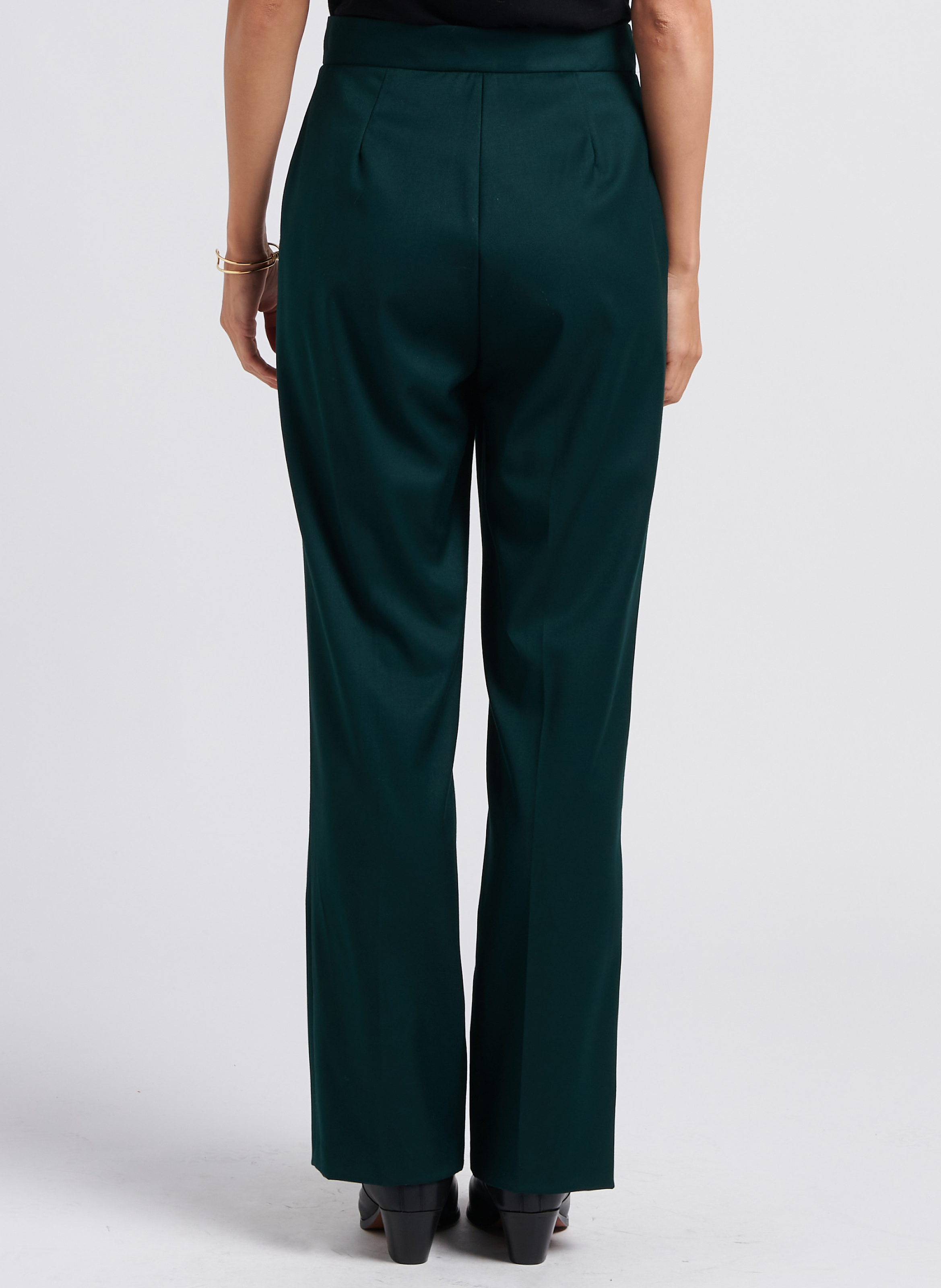 Straight-leg high-waisted tailored trousers IMPERIAL Green