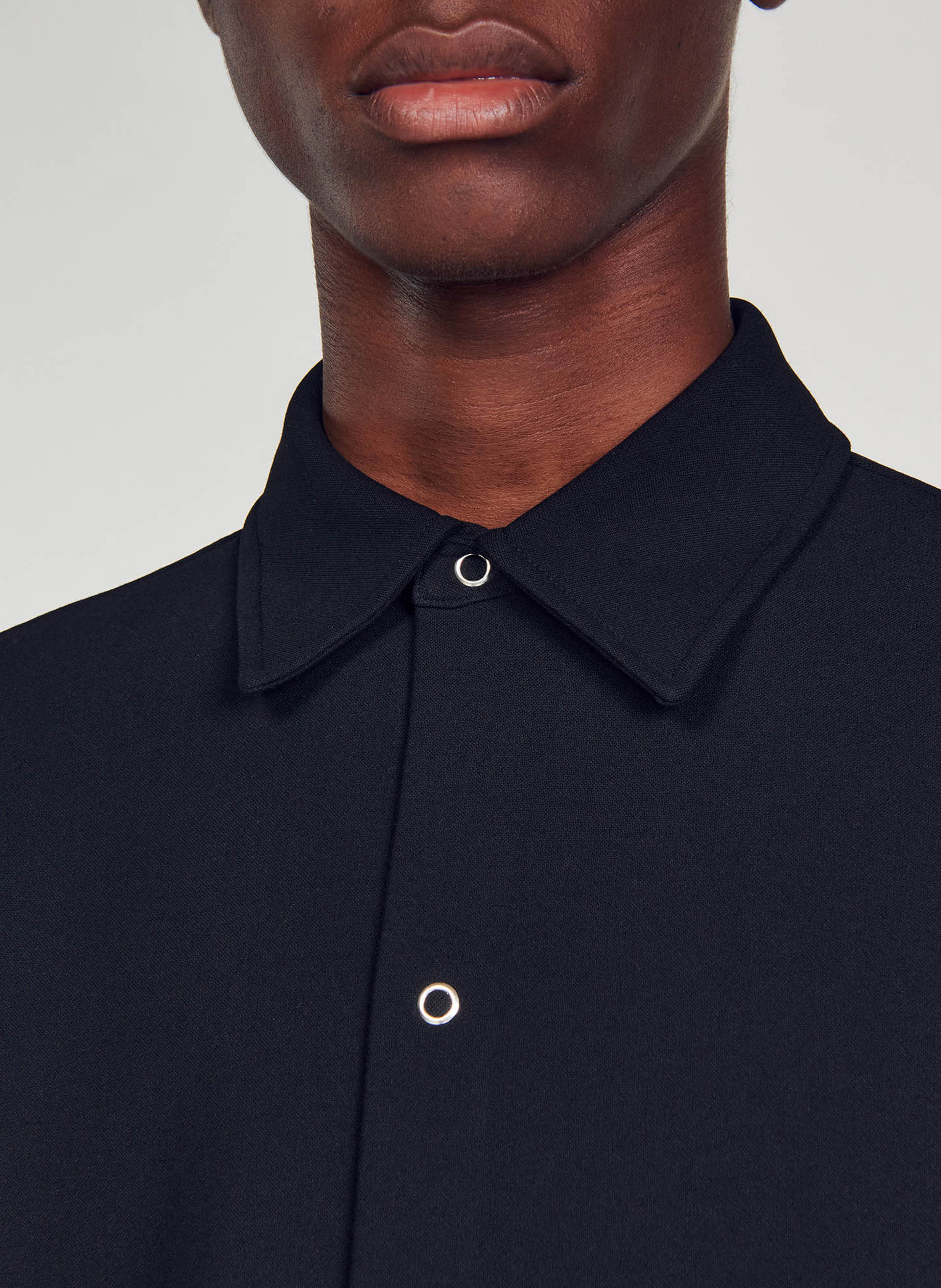 Chemise droite à col classique SANDRO Noir