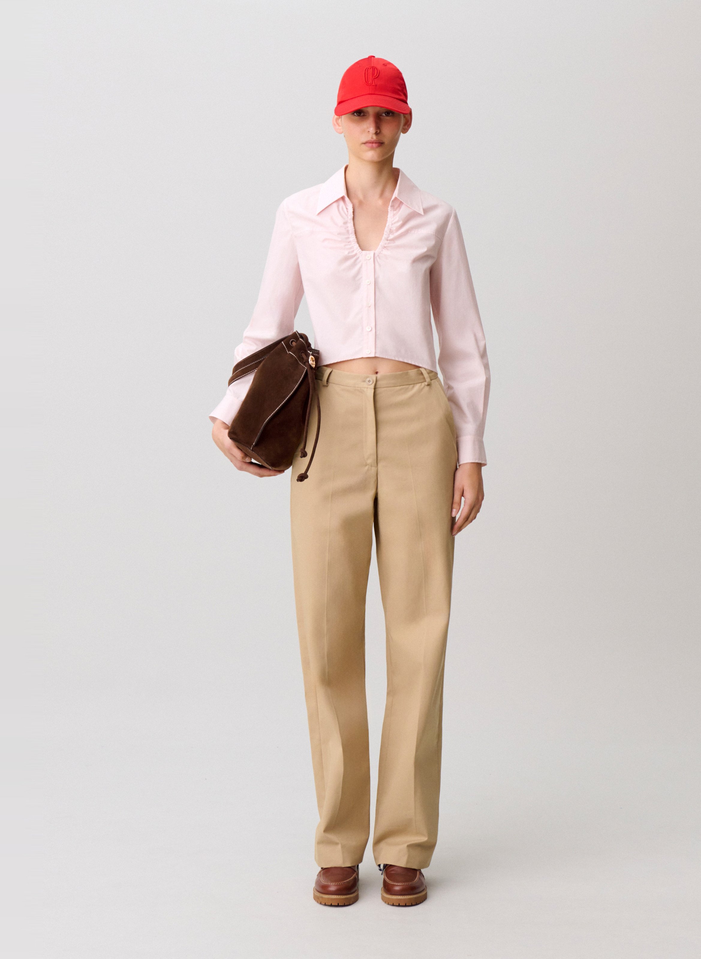 Camisa de algodón con cuello clásico CLAUDIE PIERLOT Rosa