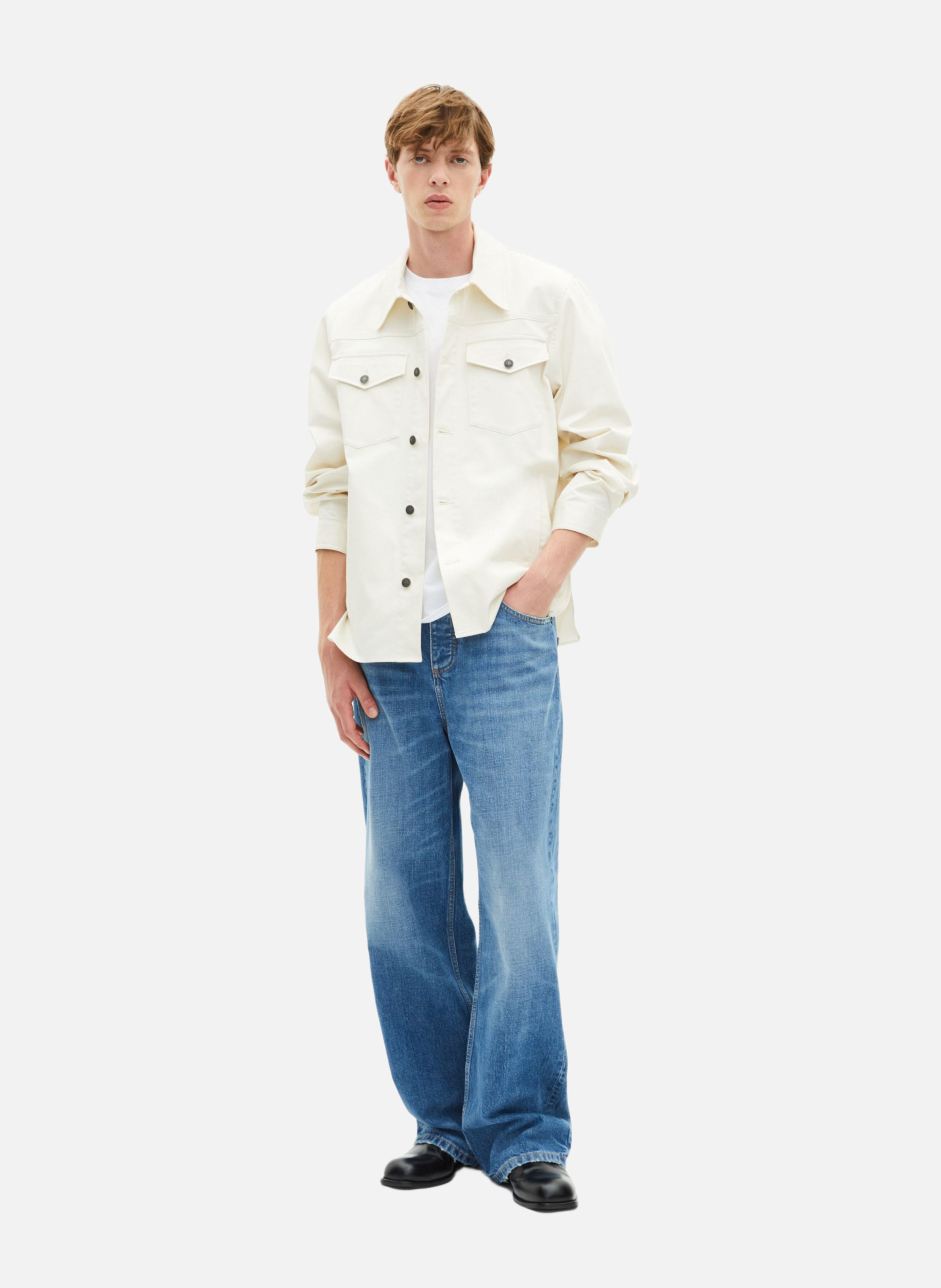 Shirt with Patch Pockets THE KOOPLES Beige