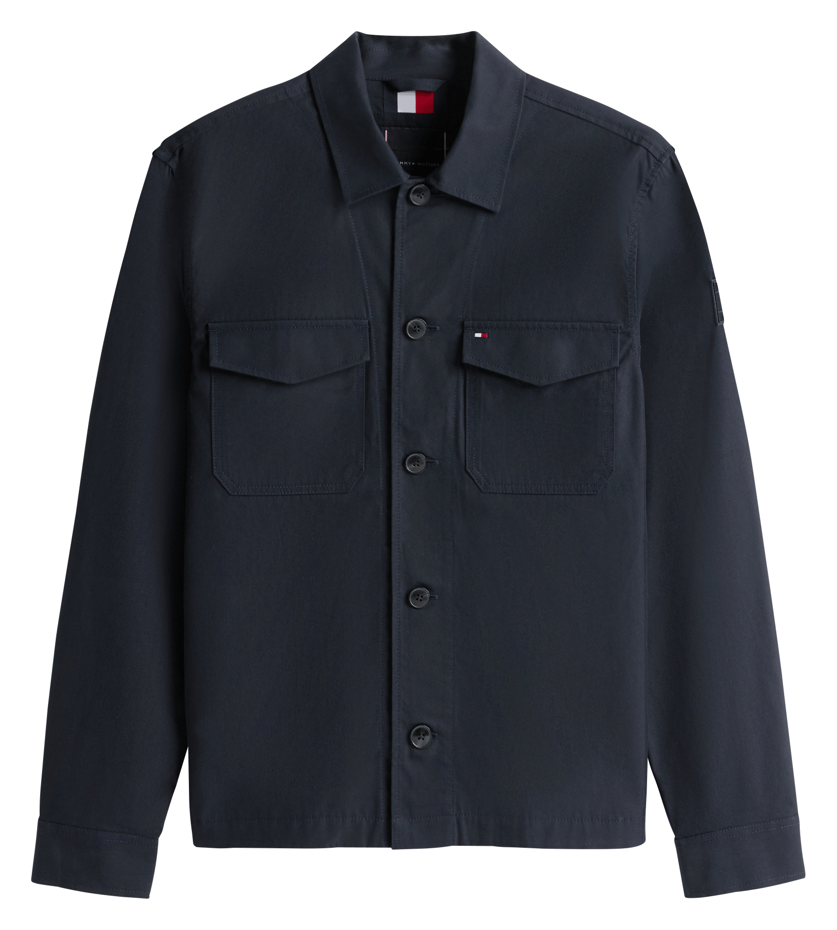 Jacke aus gemischter Baumwolle mit klassischem Kragen TOMMY HILFIGER Blau