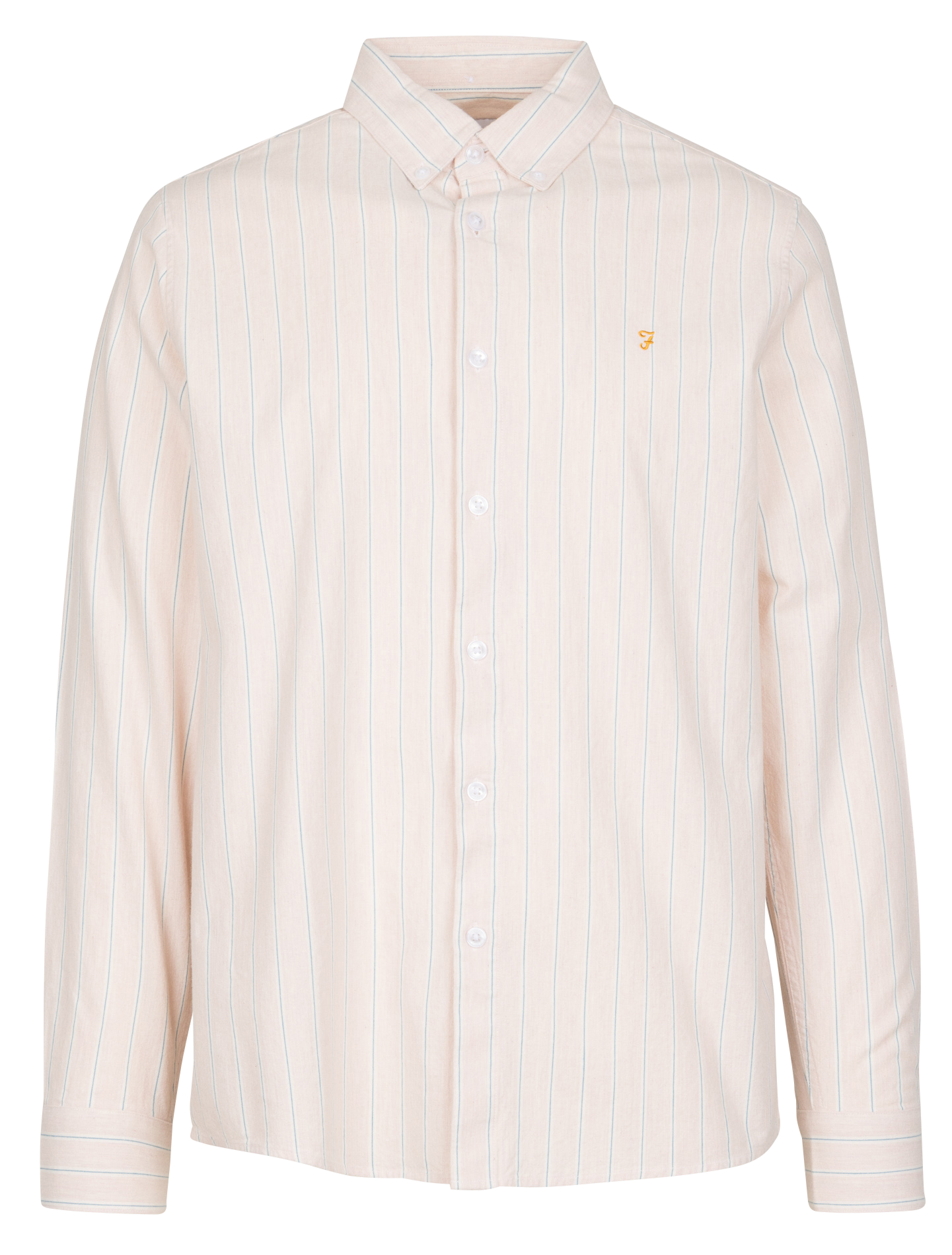 Regular-fit overhemd met Amerikaanse kraag in biologisch katoen met strepen FARAH