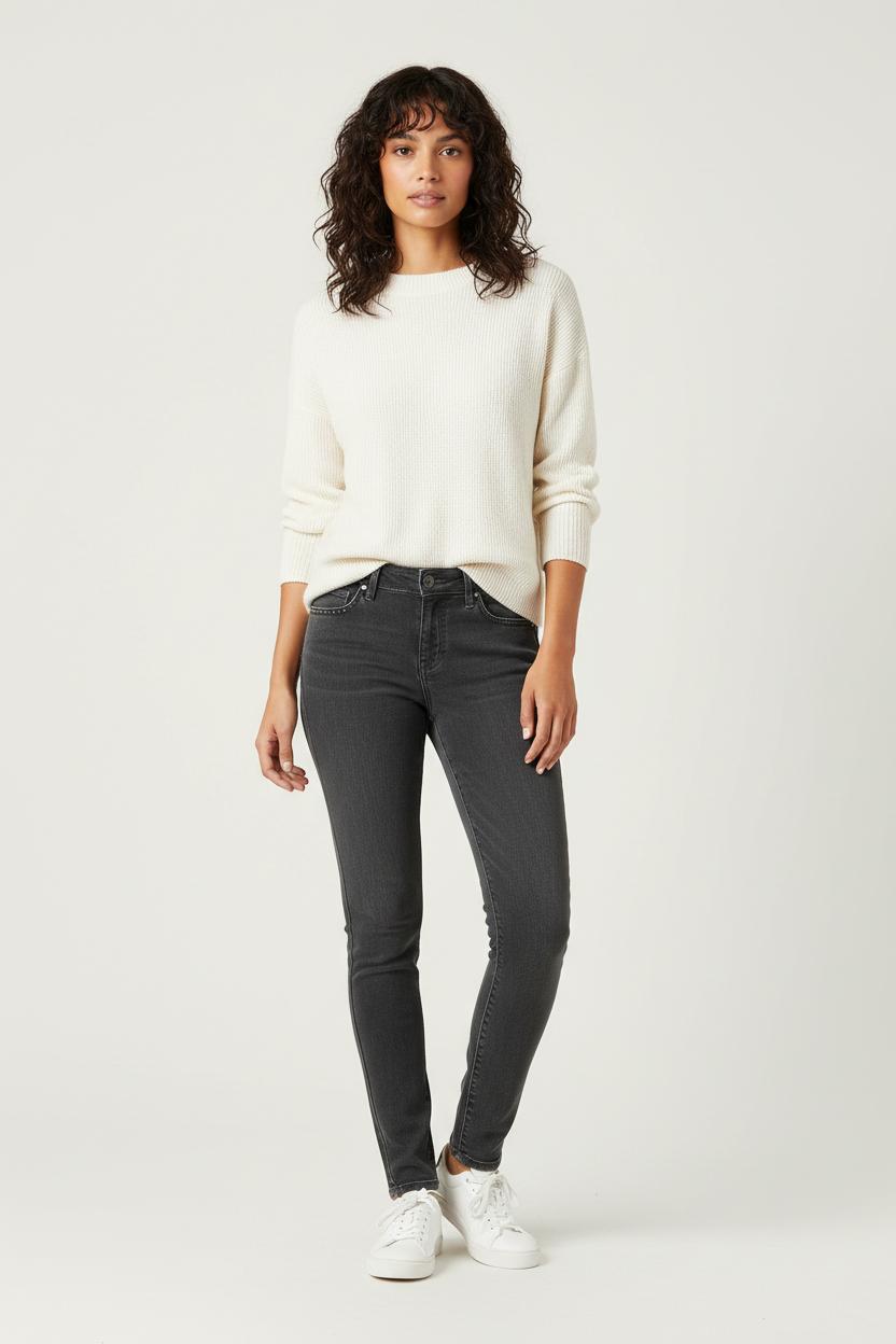 Cropped slim jeans with studs LEVI'S - Seconde main Grey