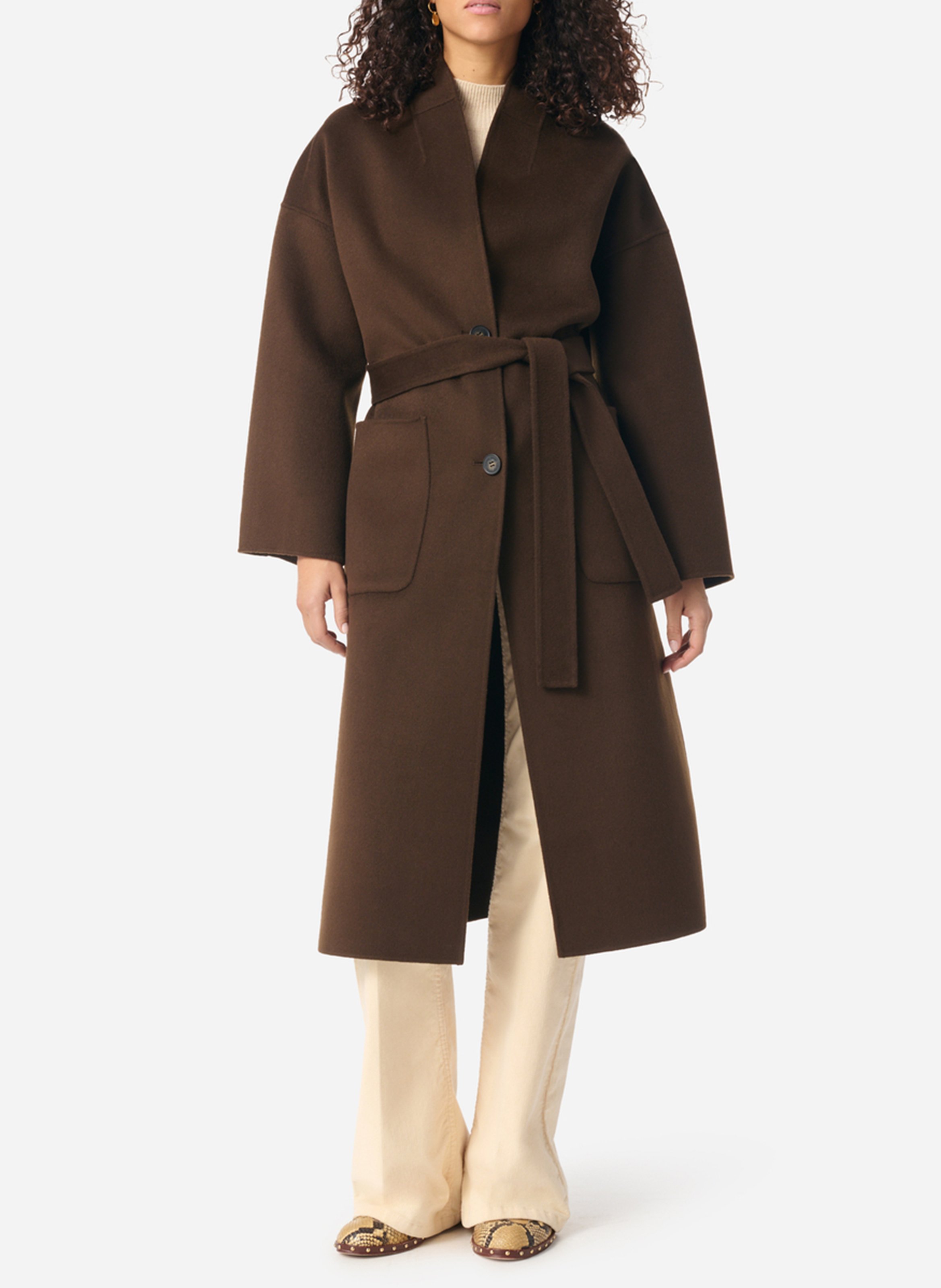 Manteau col chemise en laine mélangée VANESSA BRUNO