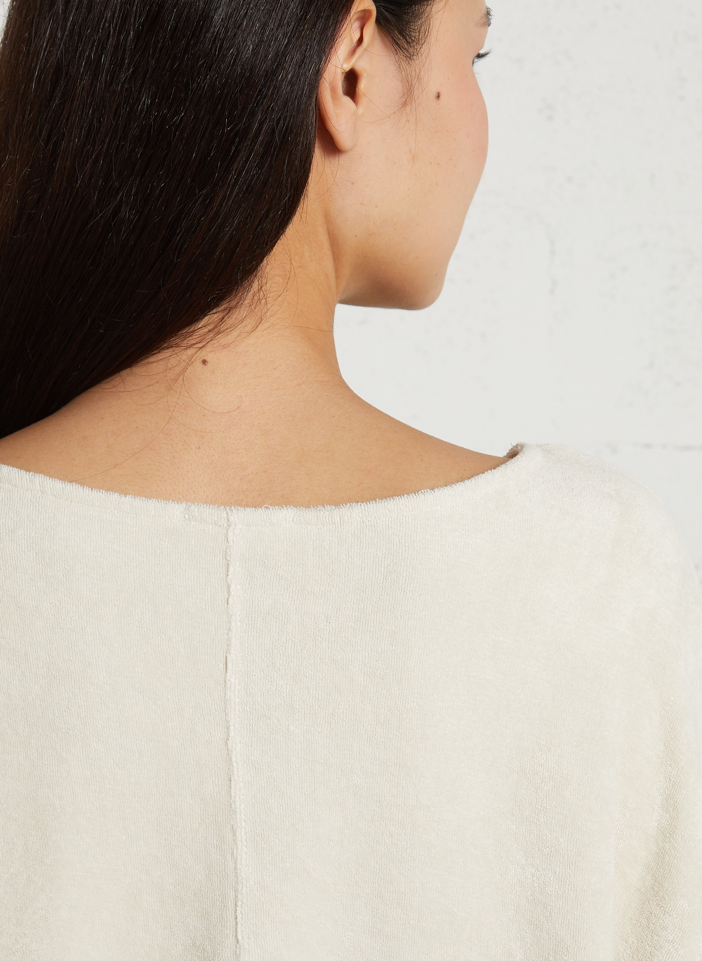 Oversized trui met boothals van katoen en gerecycled katoen. AMERICAN VINTAGE Beige