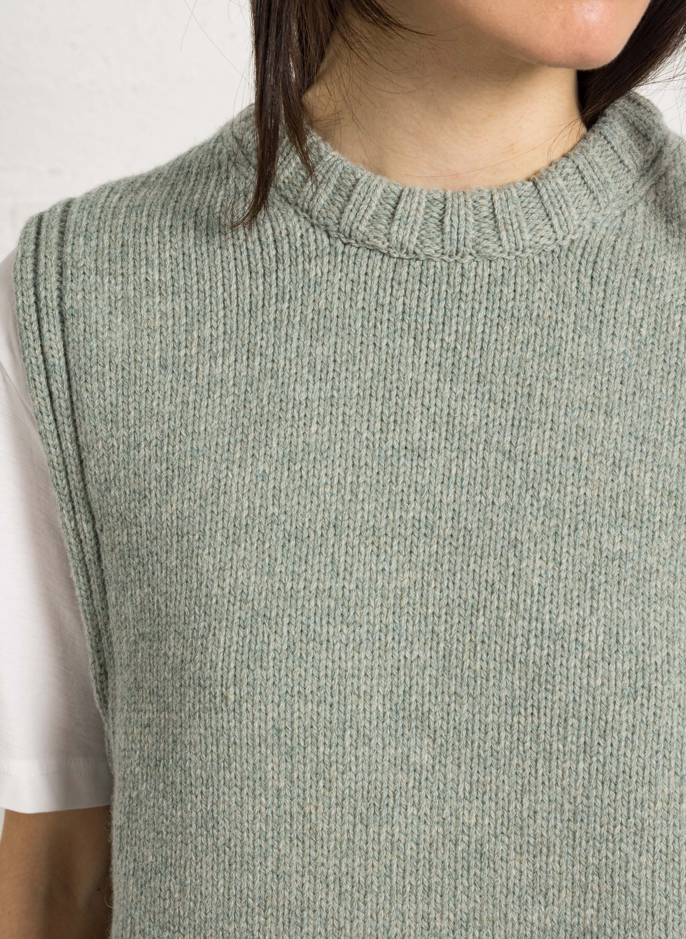 Plastron col rond en laine SOEUR Bleu