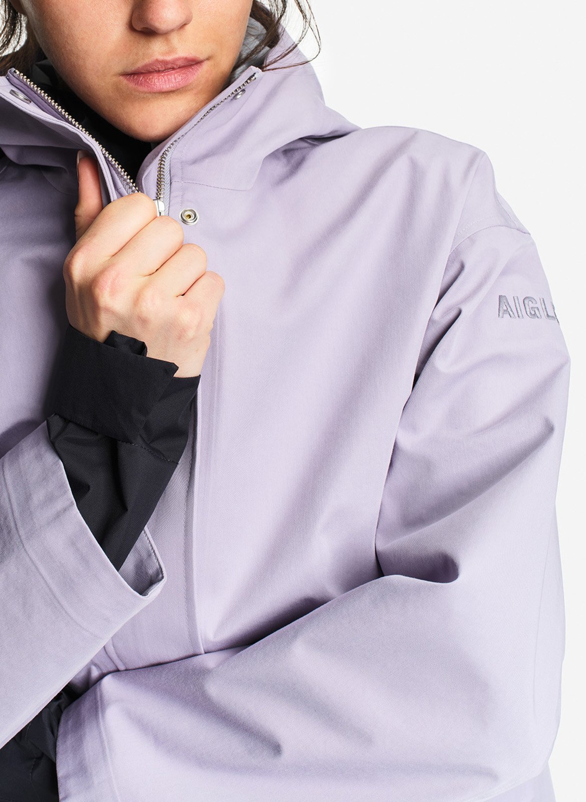 Parka droite à capuche unie AIGLE Violet