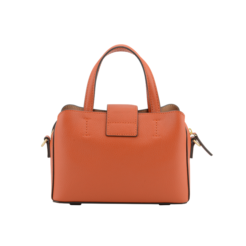 Leather handbag POURCHET Orange