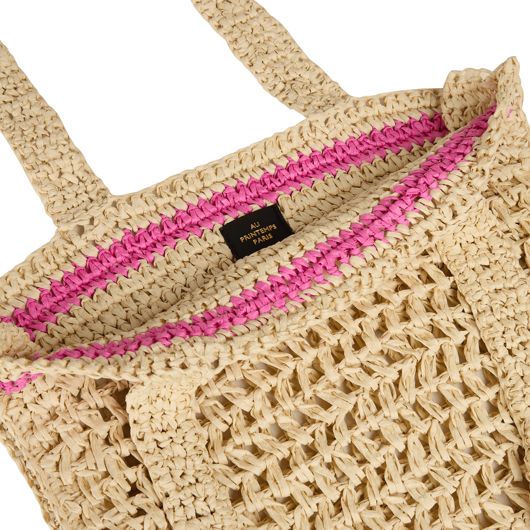 Panier tressé AU PRINTEMPS PARIS Rose