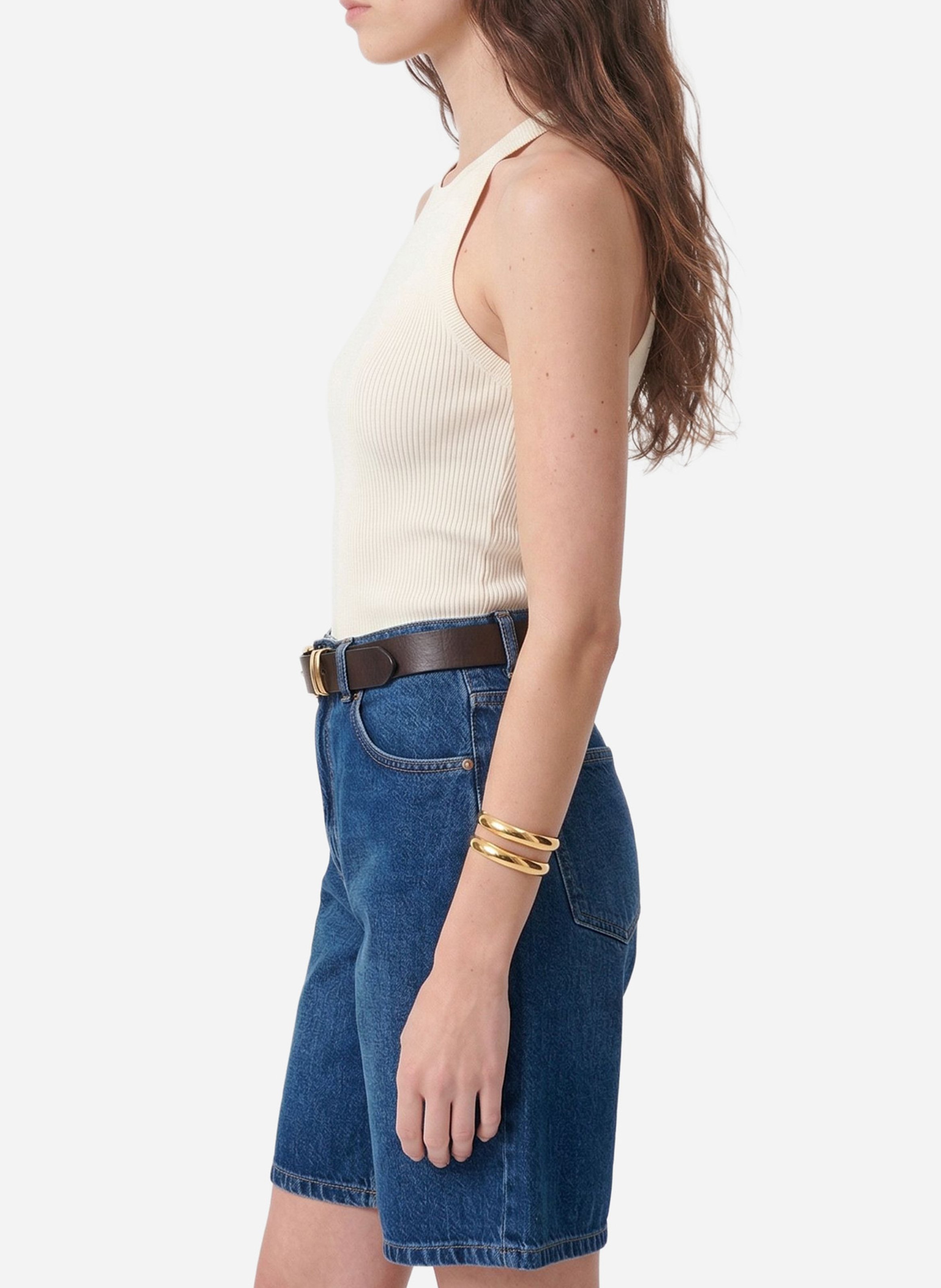 Mouwloze top met ronde hals VANESSA BRUNO Wit