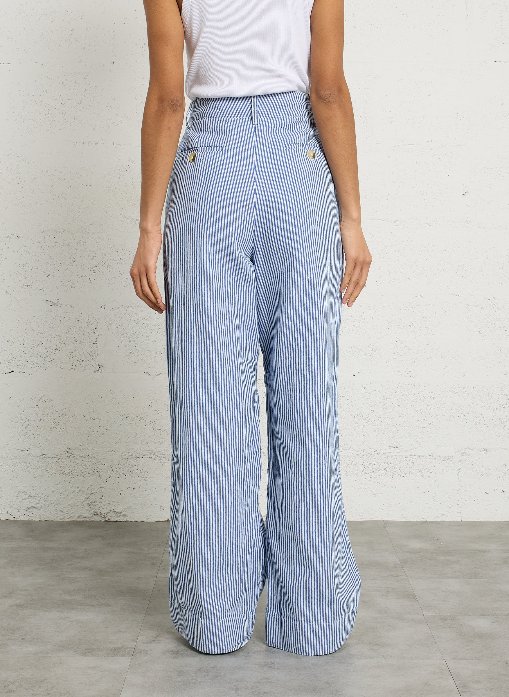 Gerade geschnittene Baumwollhose LEON & HARPER Blau