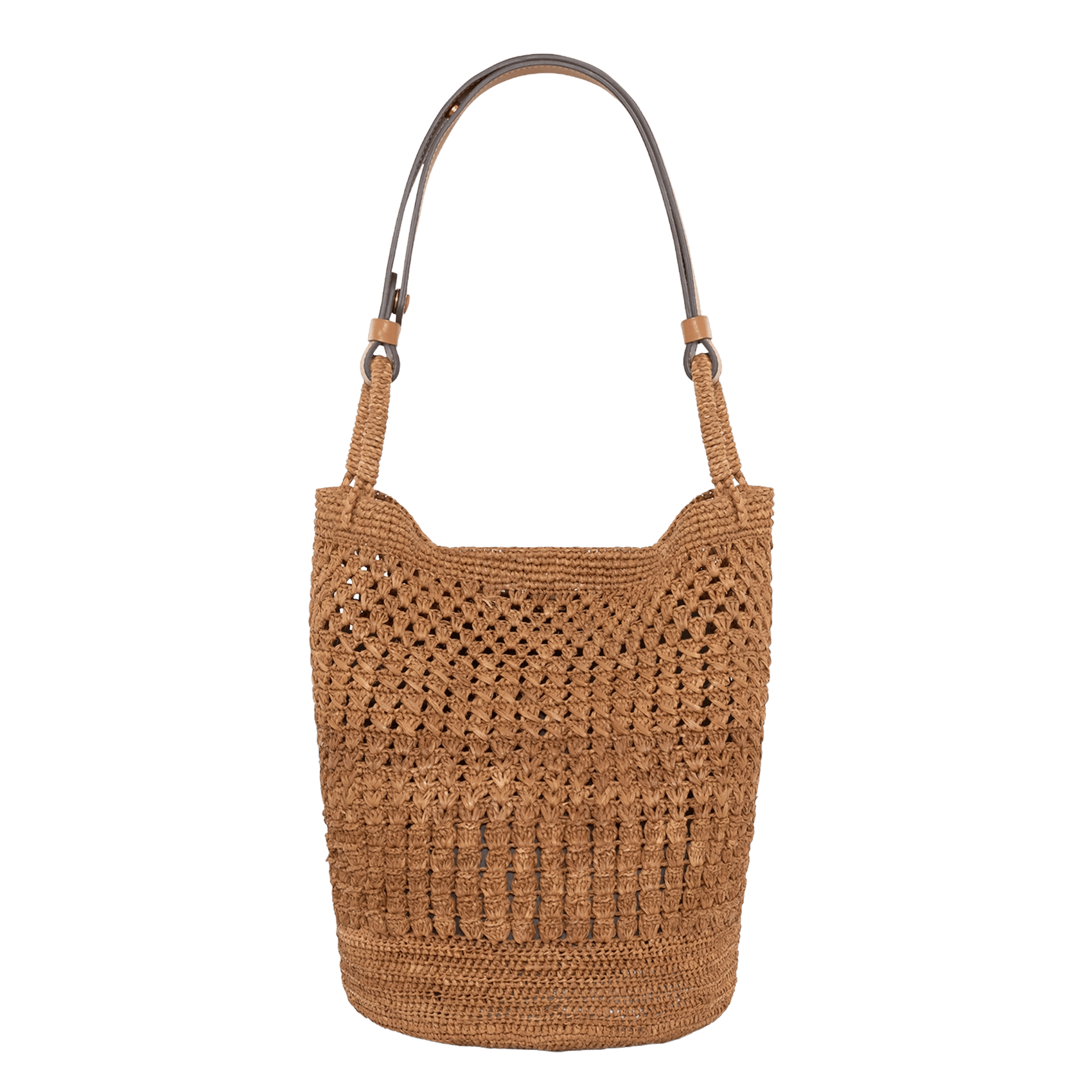 Sac seau en raphia PABLO Marron