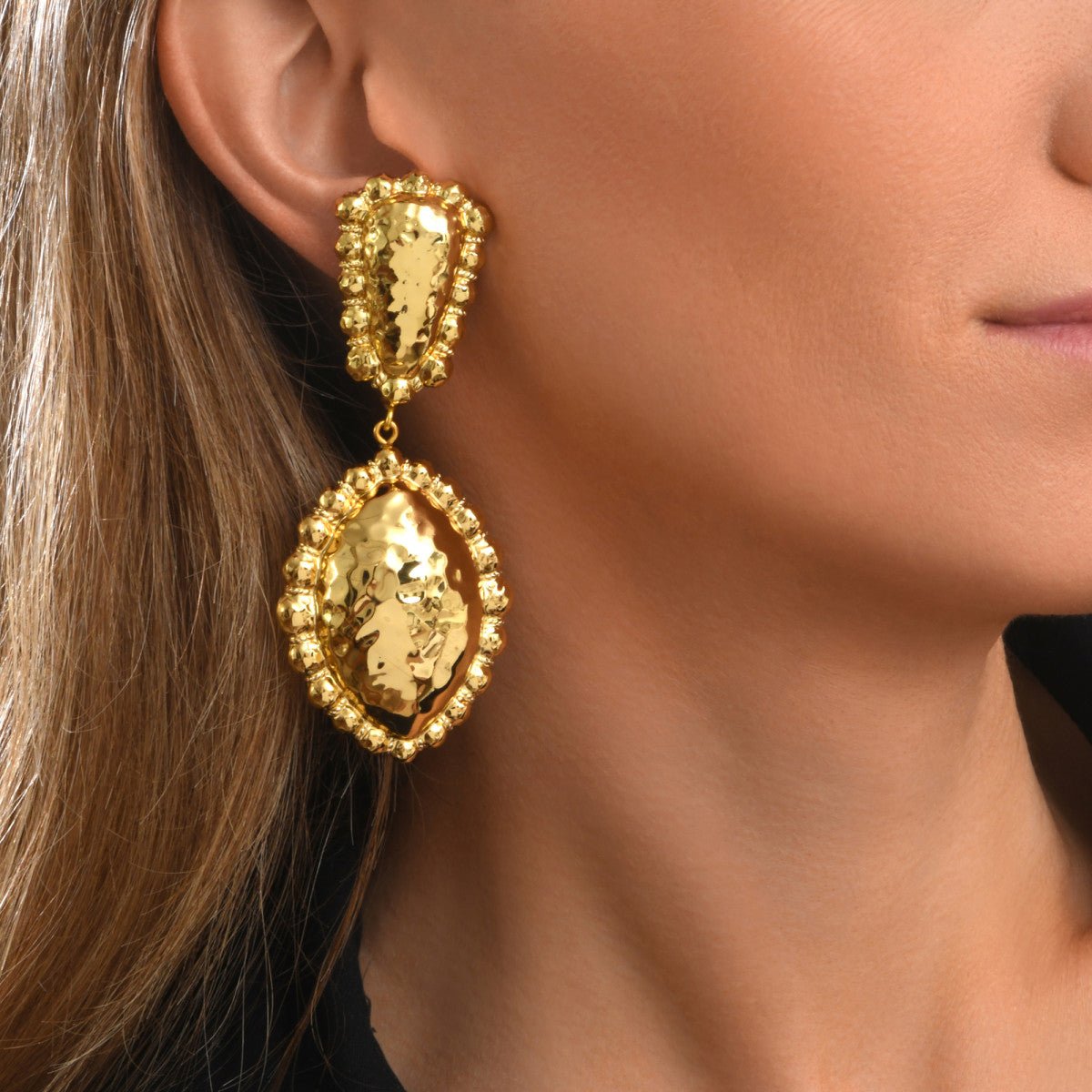 Hanging clip earrings SATELLITE PARIS Golden